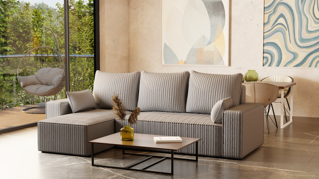 Ecksofa mit Schlaffunktion Tobi Cord Felipo