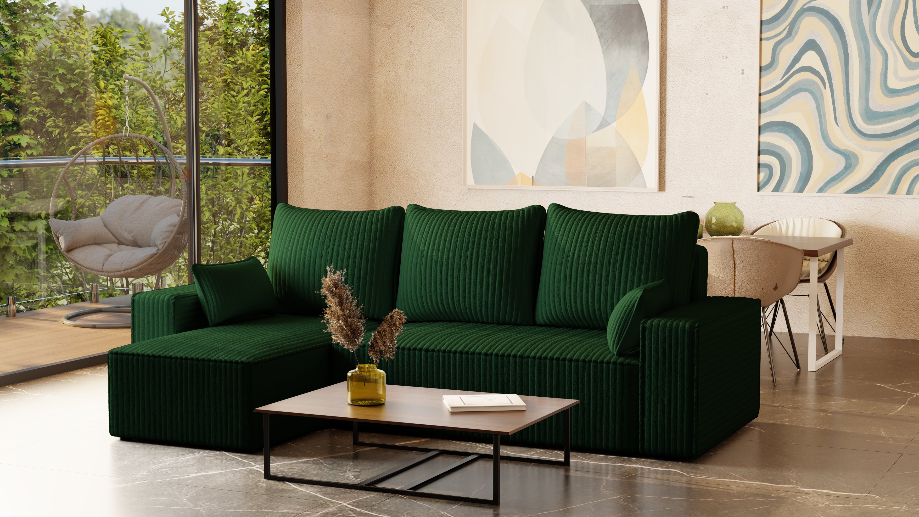 Ecksofa mit Schlaffunktion Tobi Cord Felipo