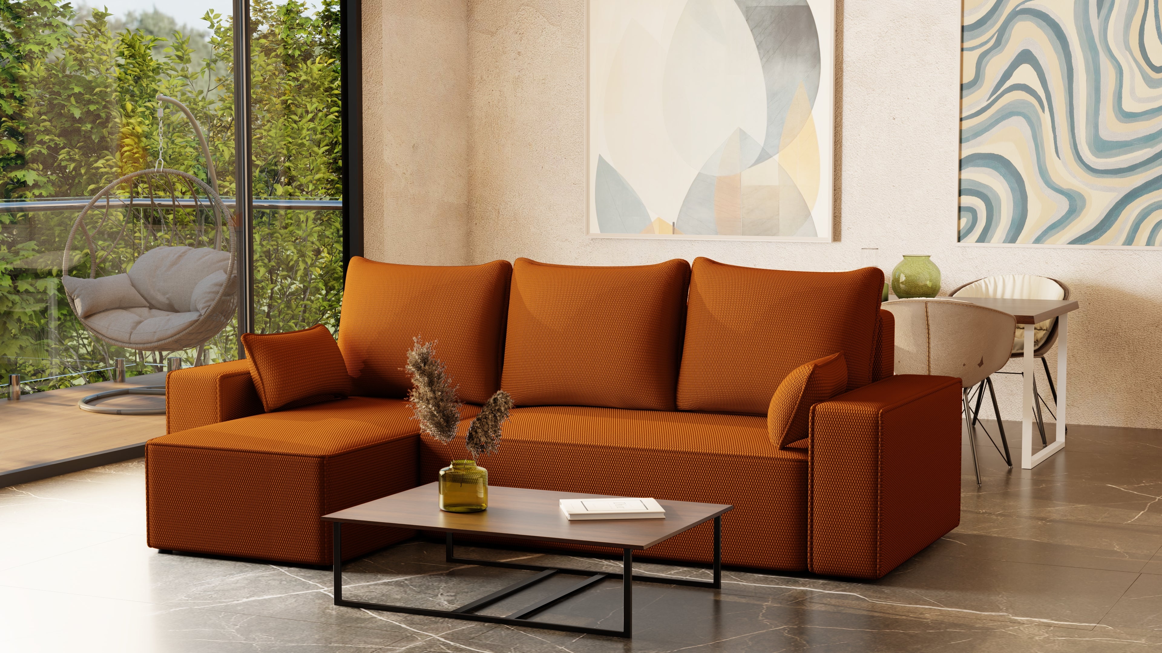 Ecksofa mit Schlaffunktion Tobi Cord Onega