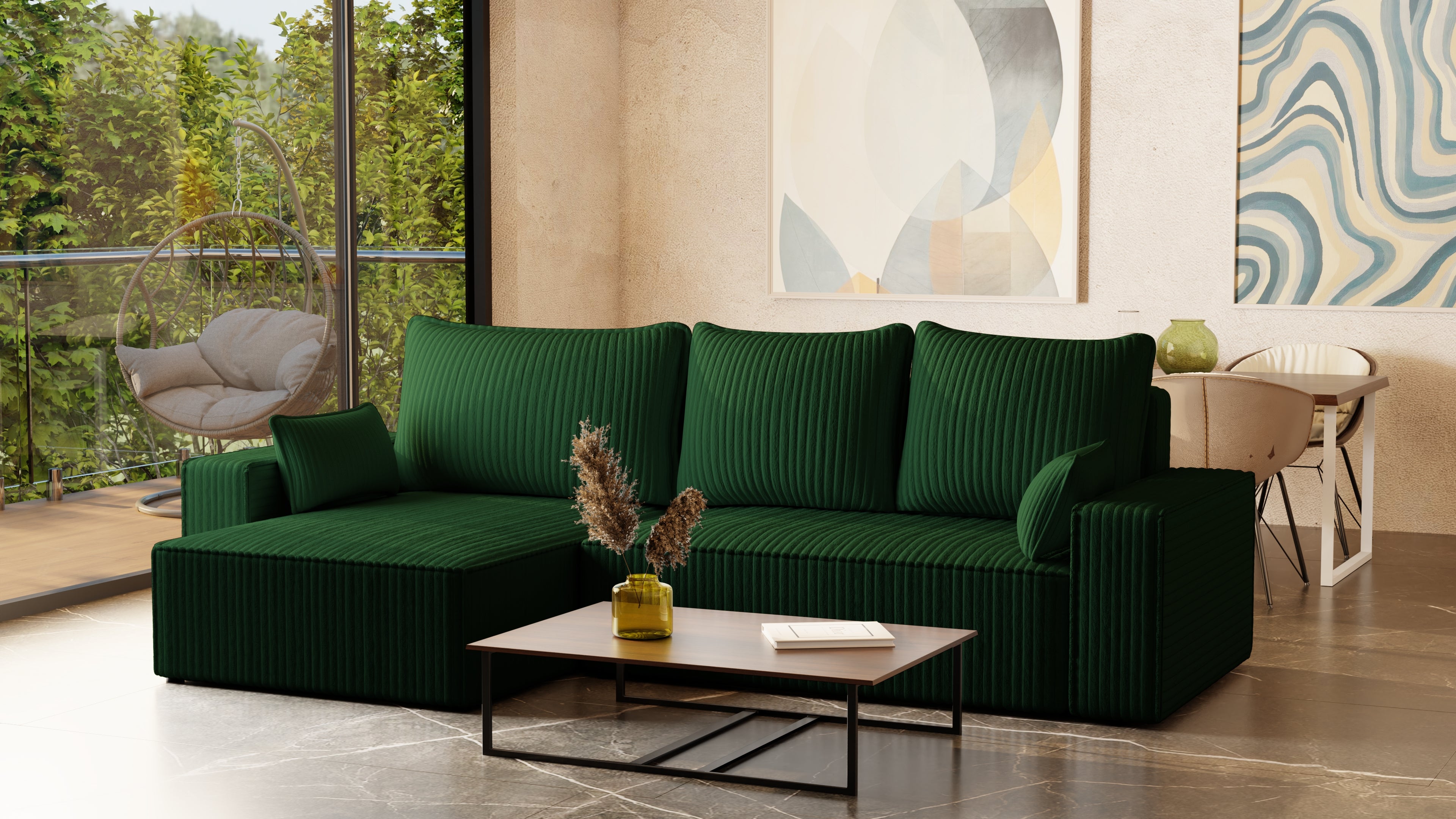 XL Ecksofa mit Schlaffunktion Tobi Cord Felipo