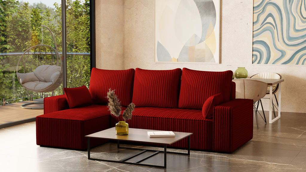 Ecksofa mit Schlaffunktion Tobi Cord Felipo