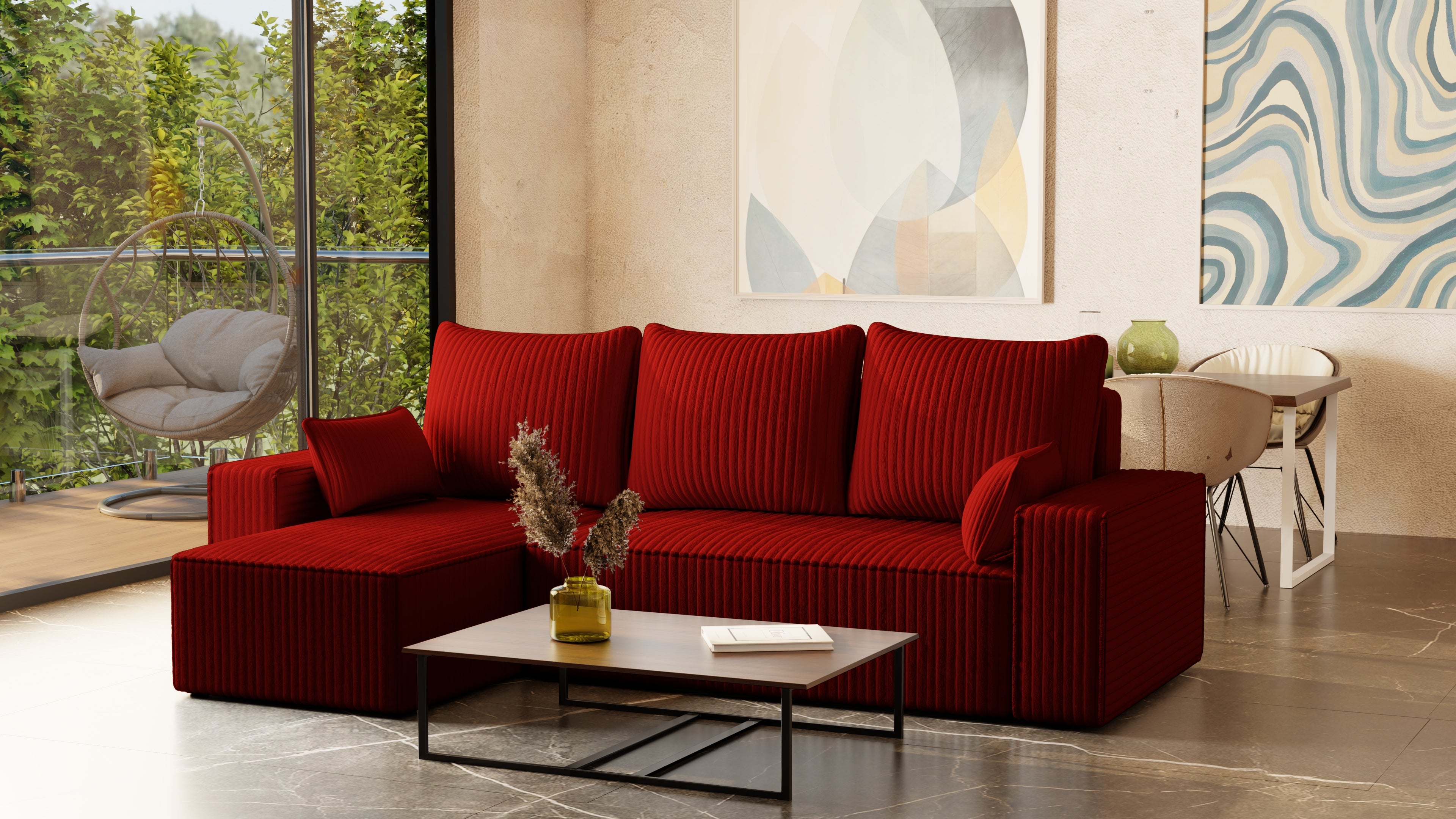 Ecksofa mit Schlaffunktion Tobi Cord Felipo