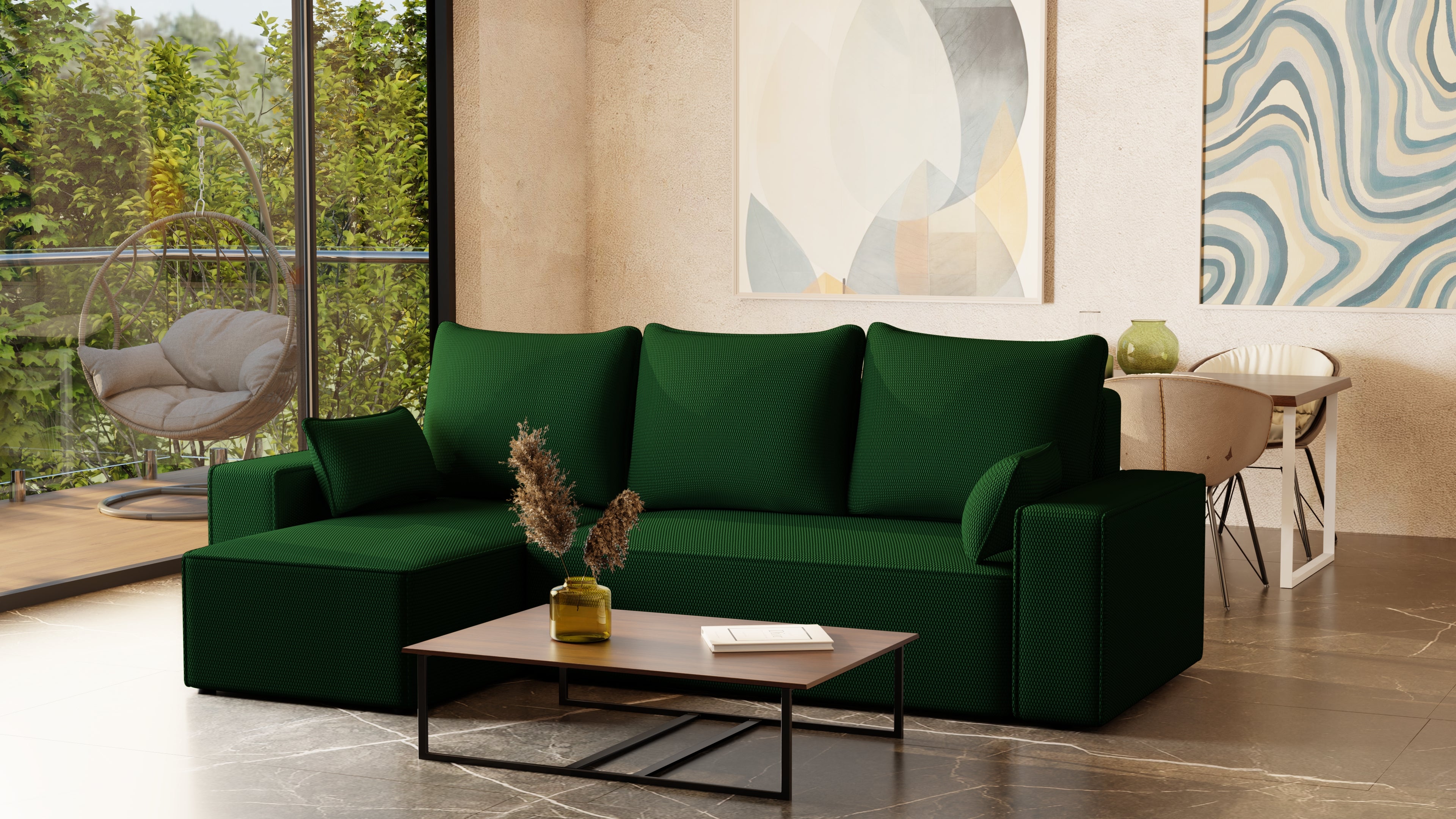 Ecksofa mit Schlaffunktion Tobi Cord Onega