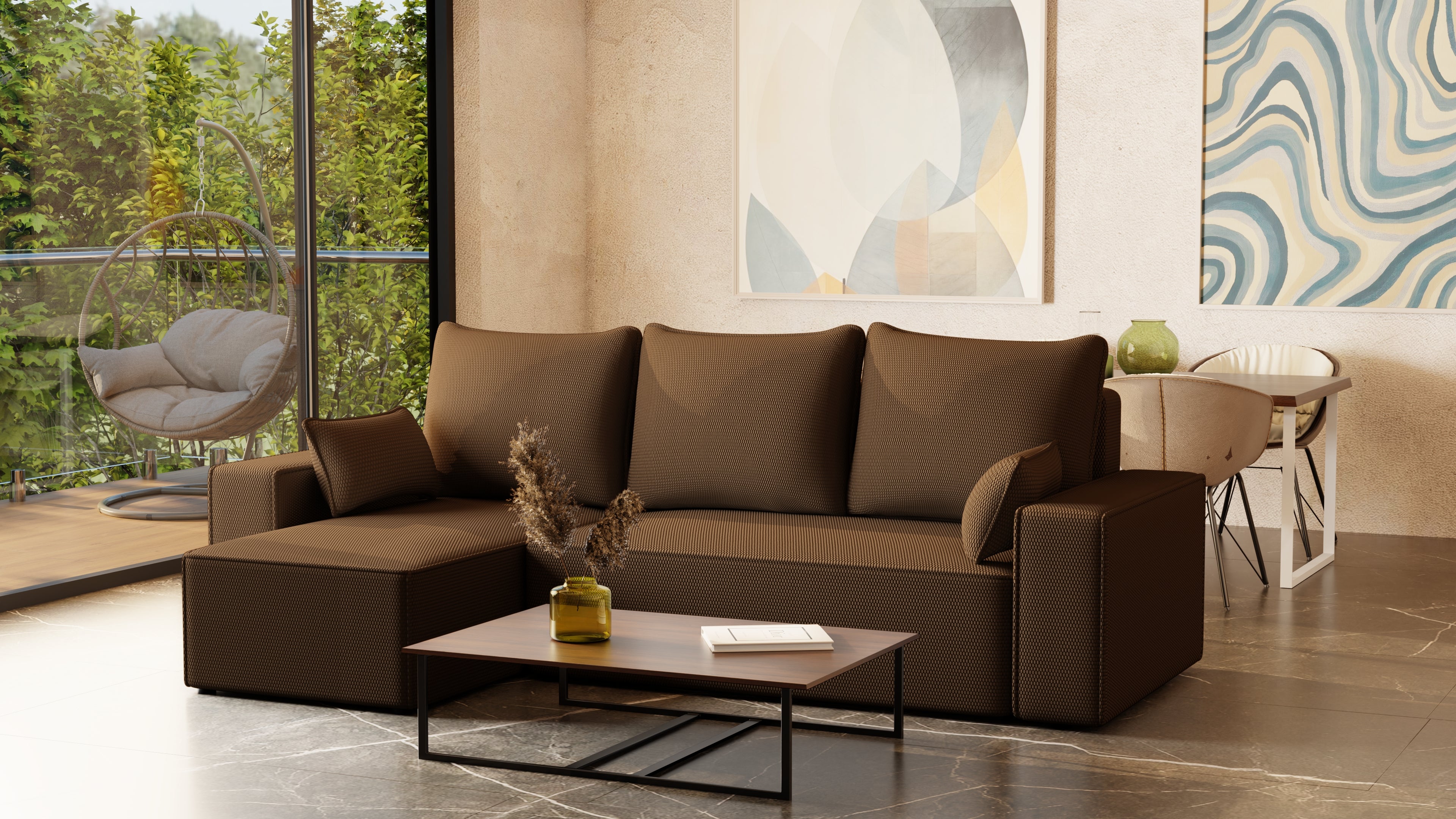 Ecksofa mit Schlaffunktion Tobi Cord Onega