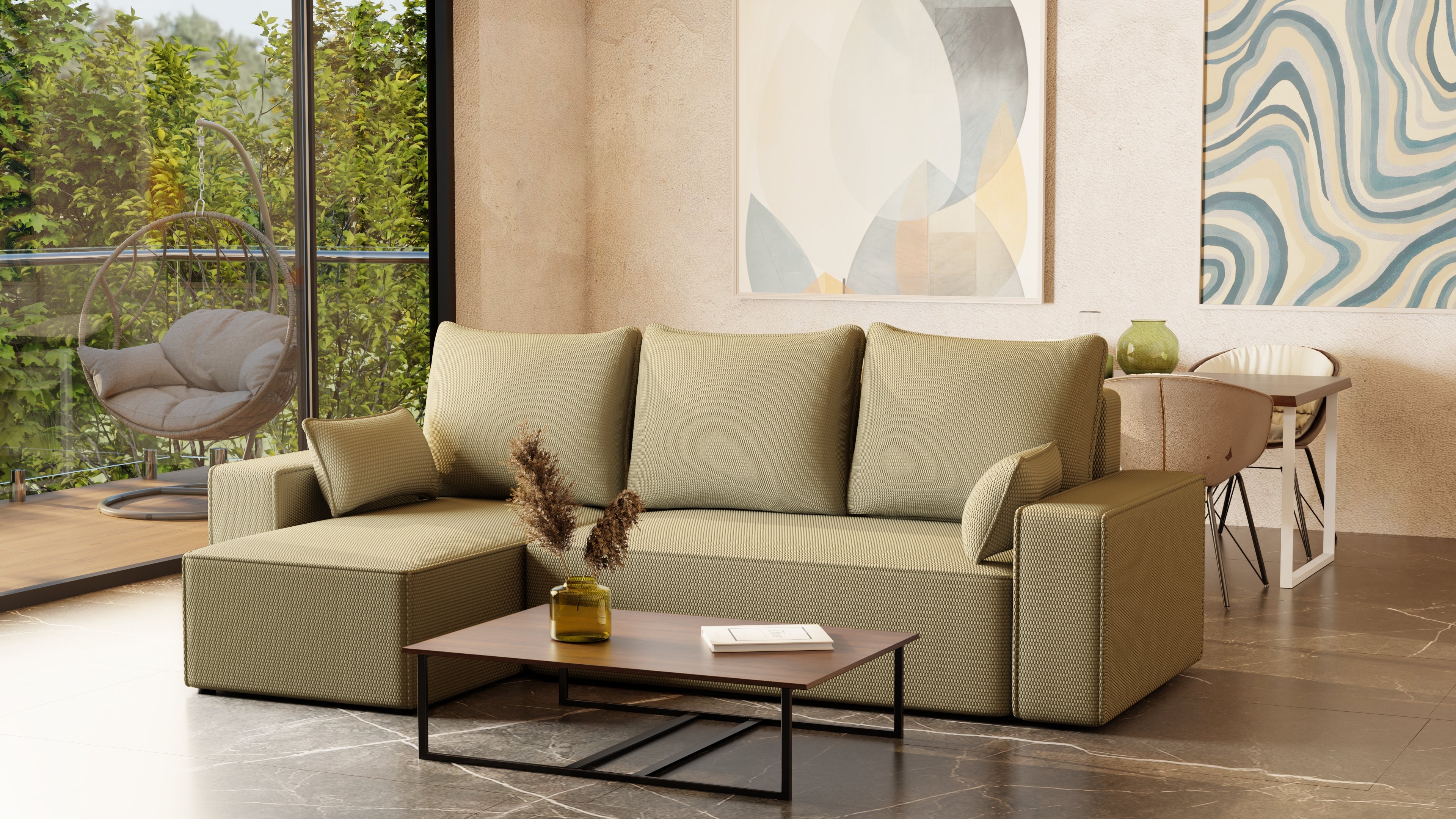 Ecksofa mit Schlaffunktion Tobi Cord Onega