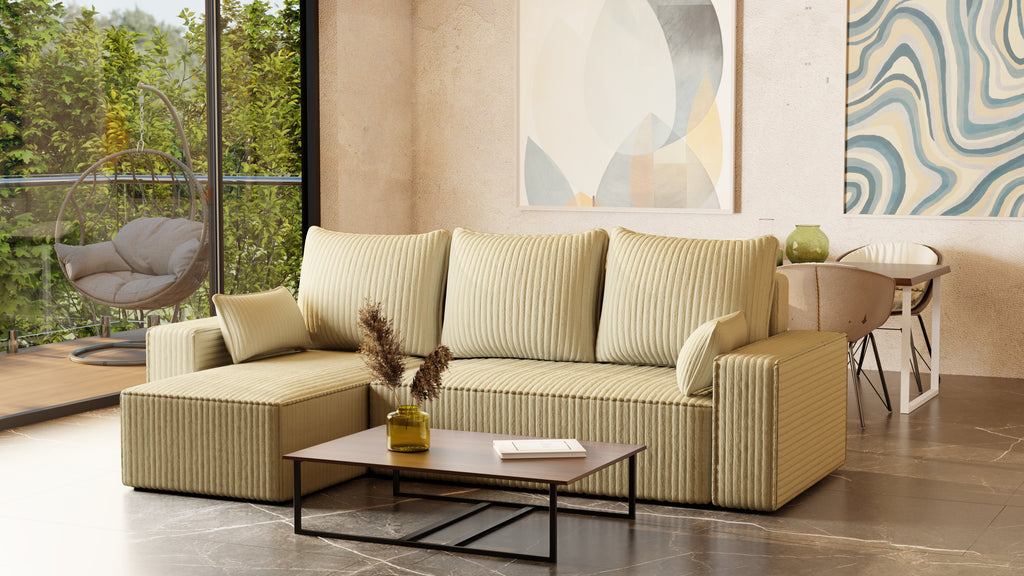 Ecksofa mit Schlaffunktion Tobi Cord Felipo