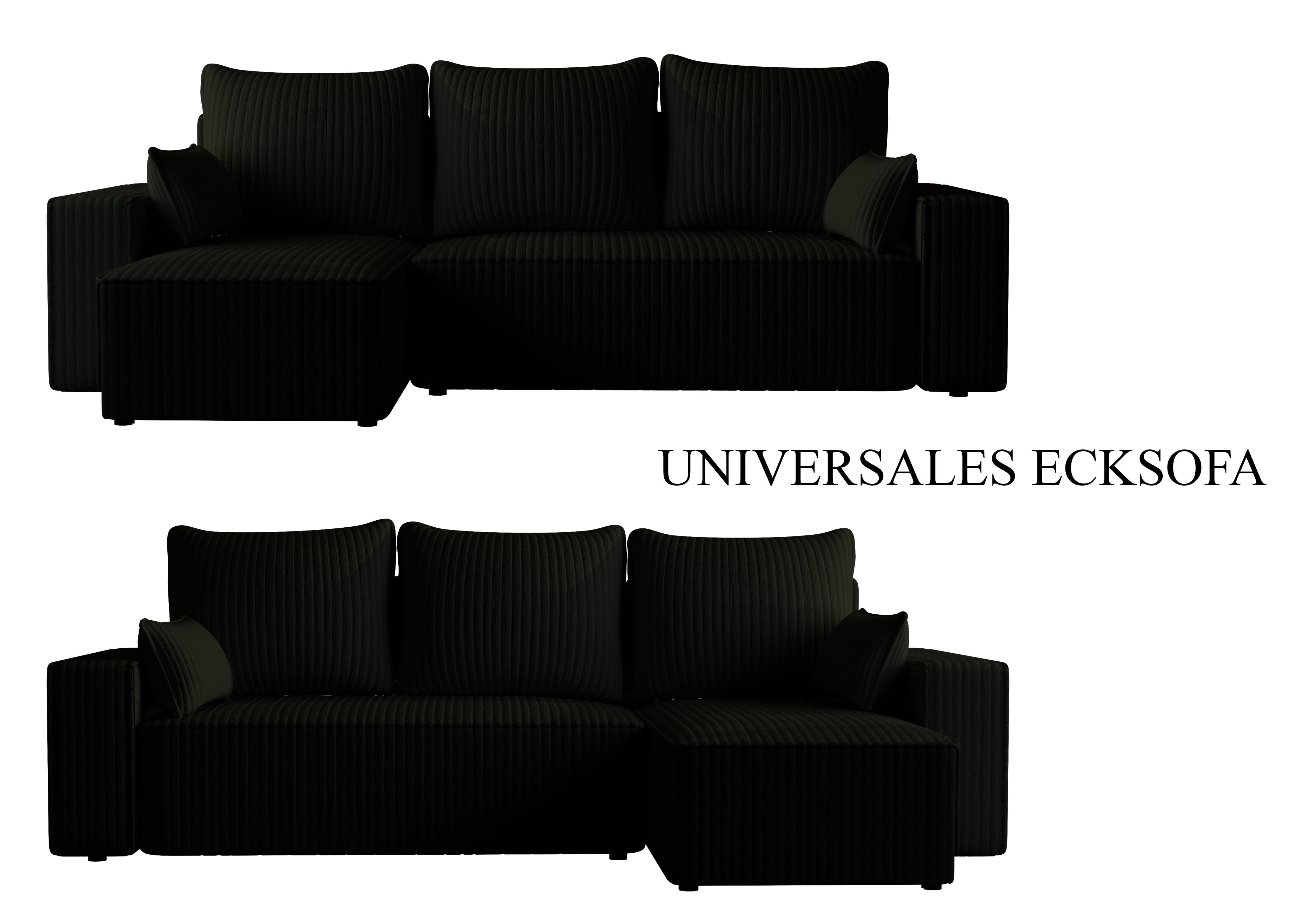 Ecksofa mit Schlaffunktion Tobi Cord Felipo