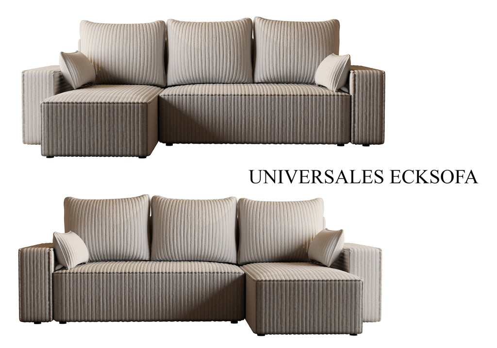Ecksofa mit Schlaffunktion Tobi Cord Felipo