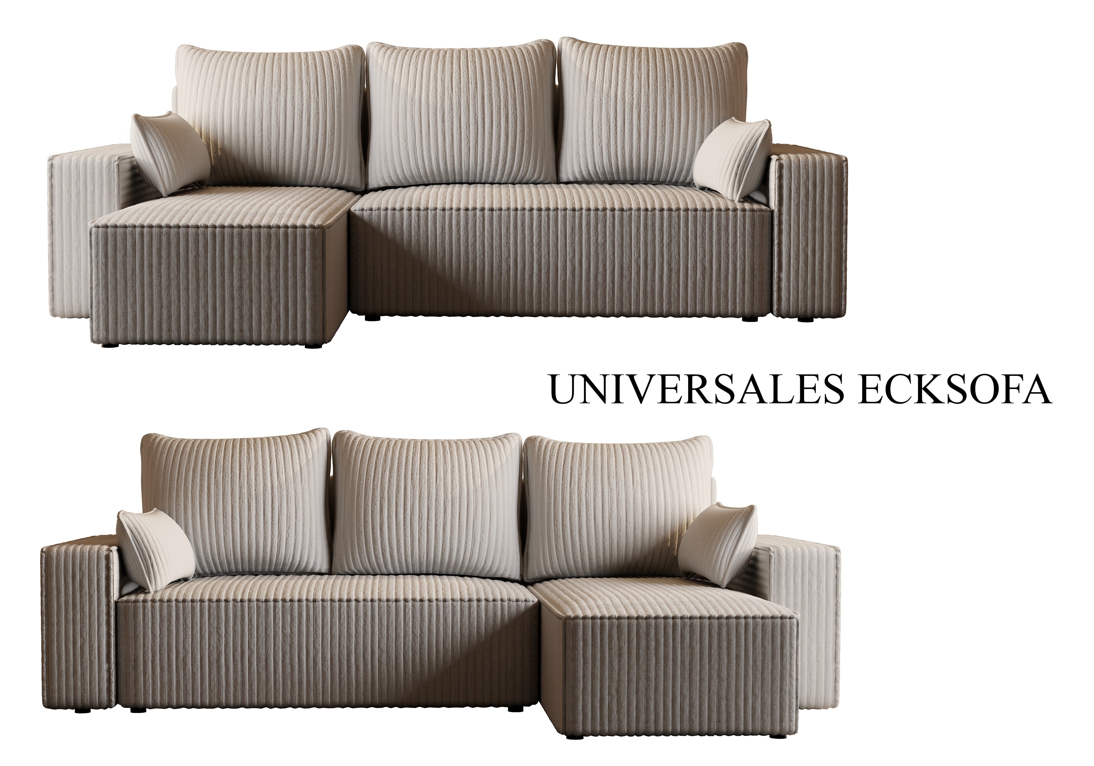 Ecksofa mit Schlaffunktion Tobi Cord Felipo