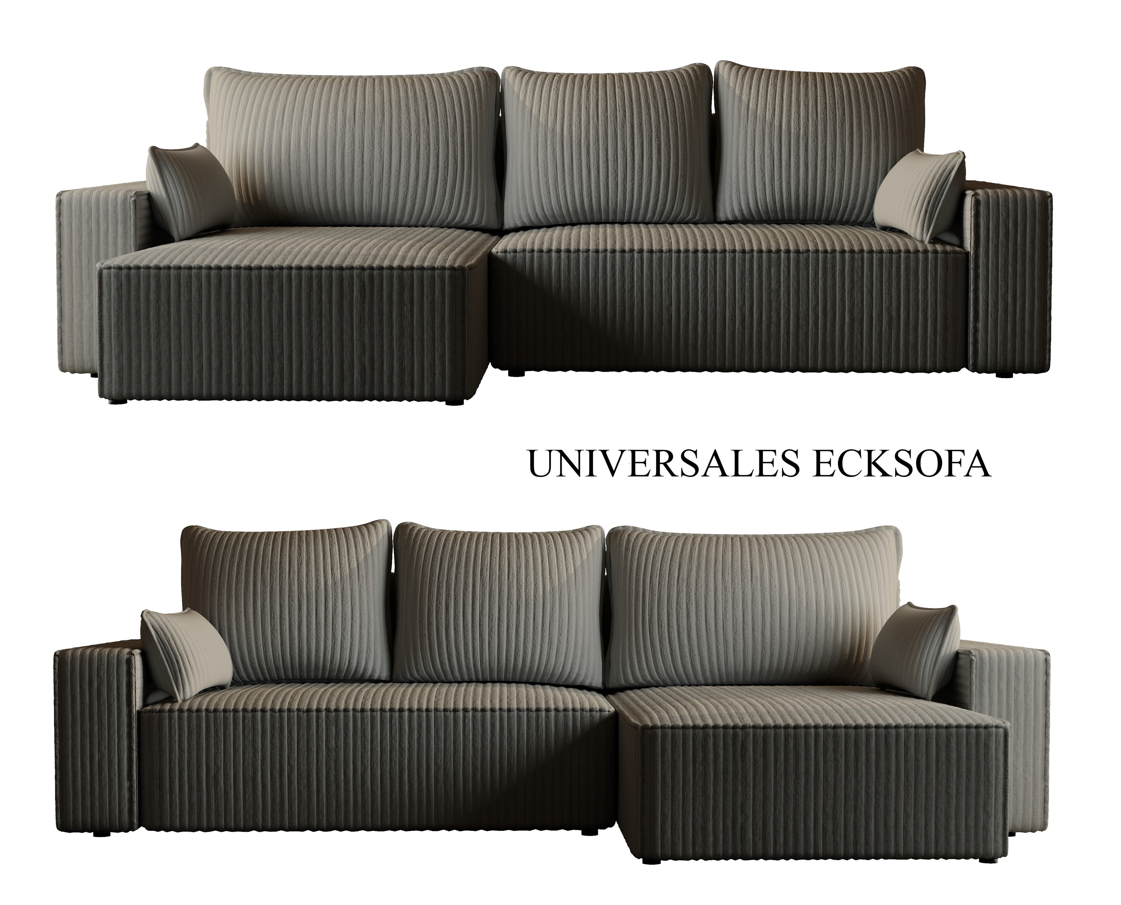 XL Ecksofa mit Schlaffunktion Tobi Cord Felipo