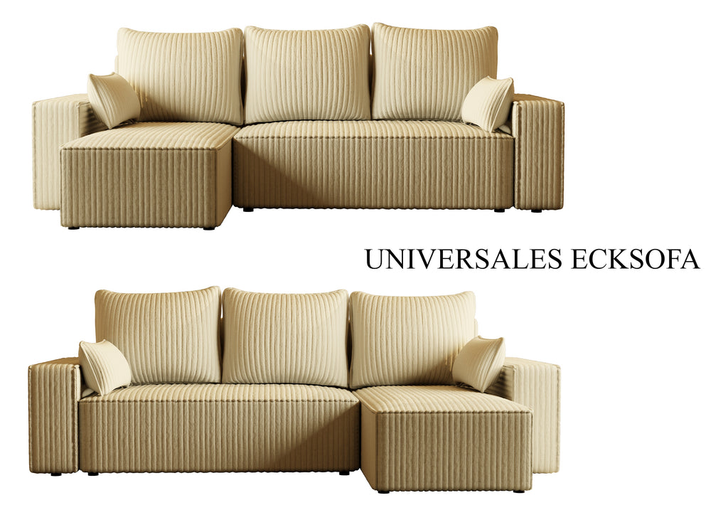 Ecksofa mit Schlaffunktion Tobi Cord Felipo