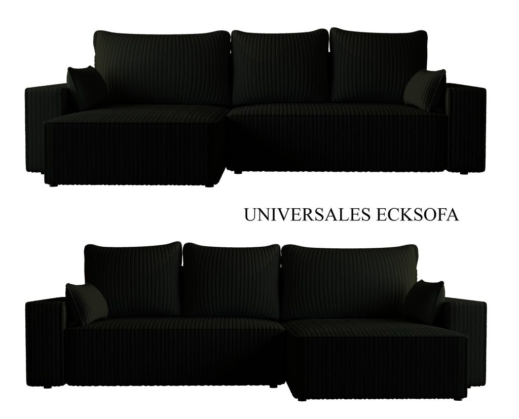XL Ecksofa mit Schlaffunktion Tobi Cord Felipo