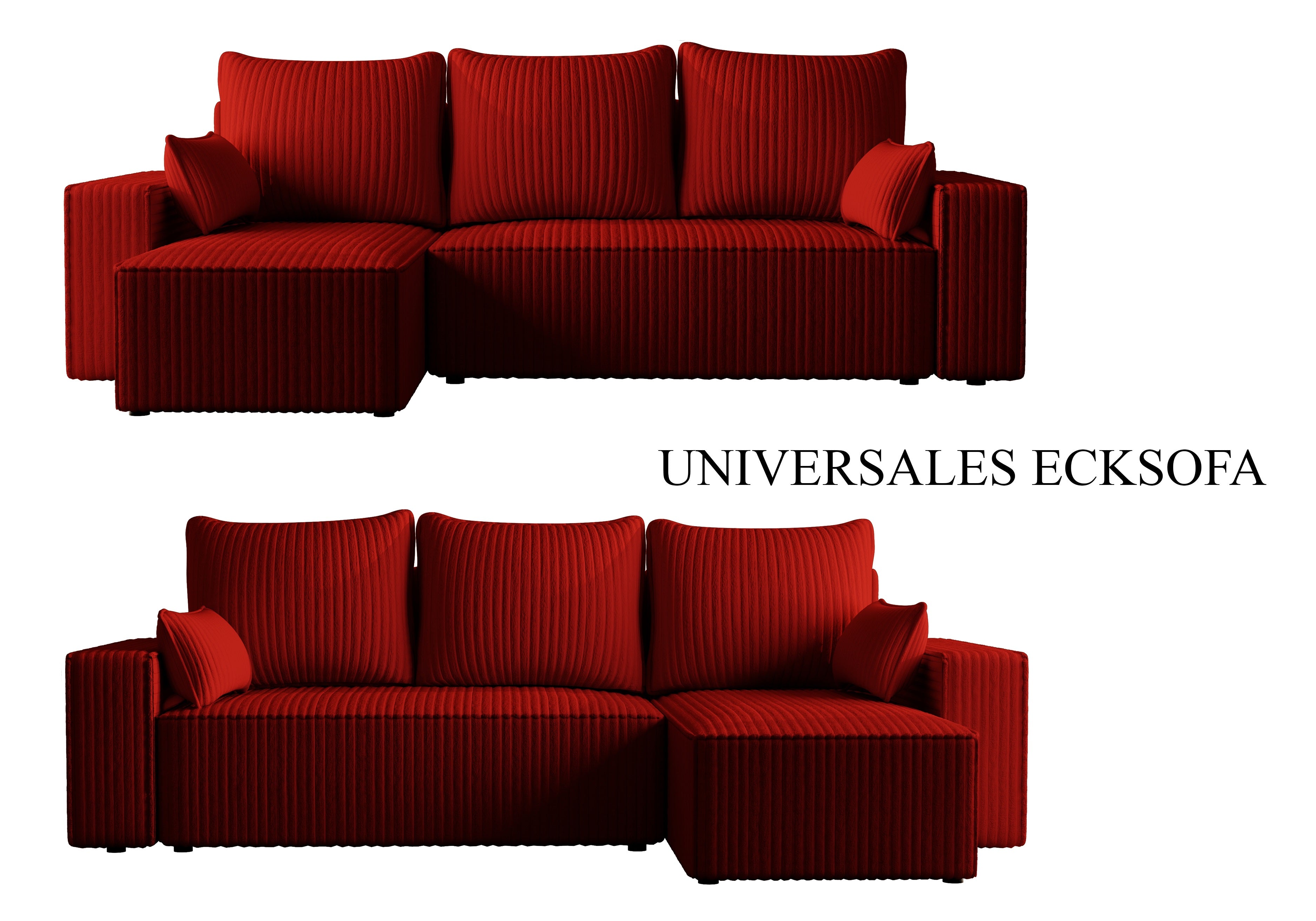 Ecksofa mit Schlaffunktion Tobi Cord Felipo