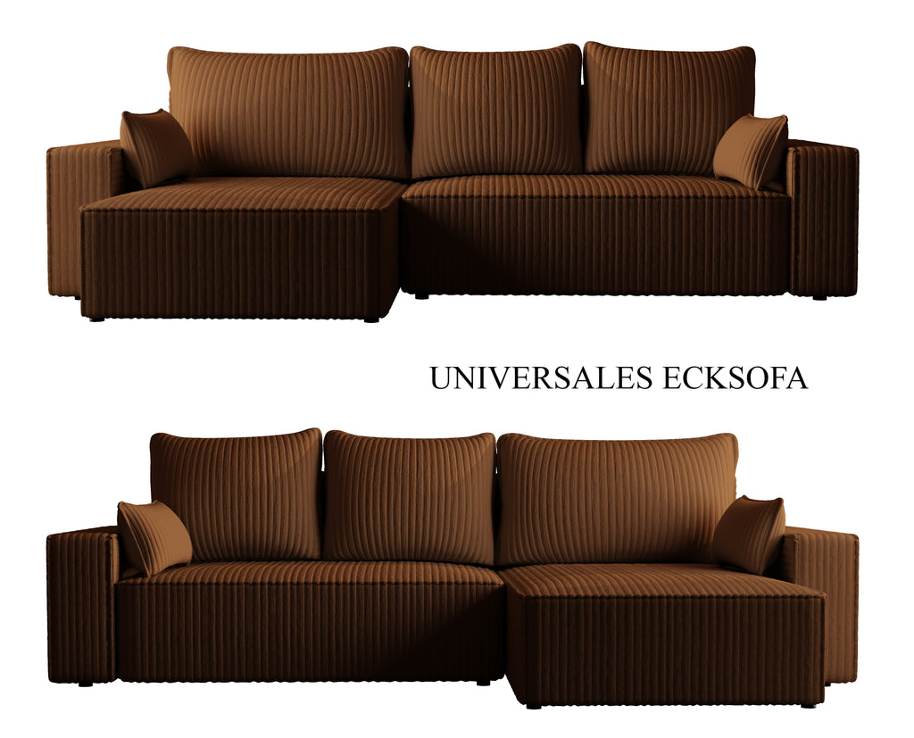 XL Ecksofa mit Schlaffunktion Tobi Cord Felipo