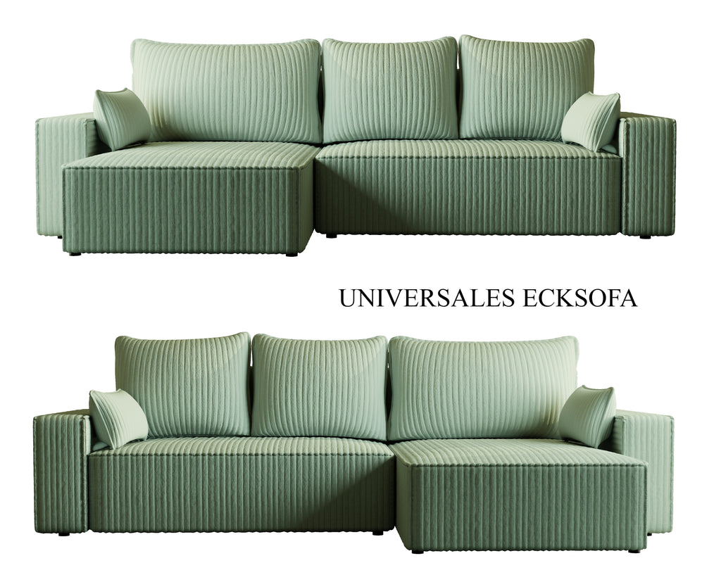 XL Ecksofa mit Schlaffunktion Tobi Cord Felipo