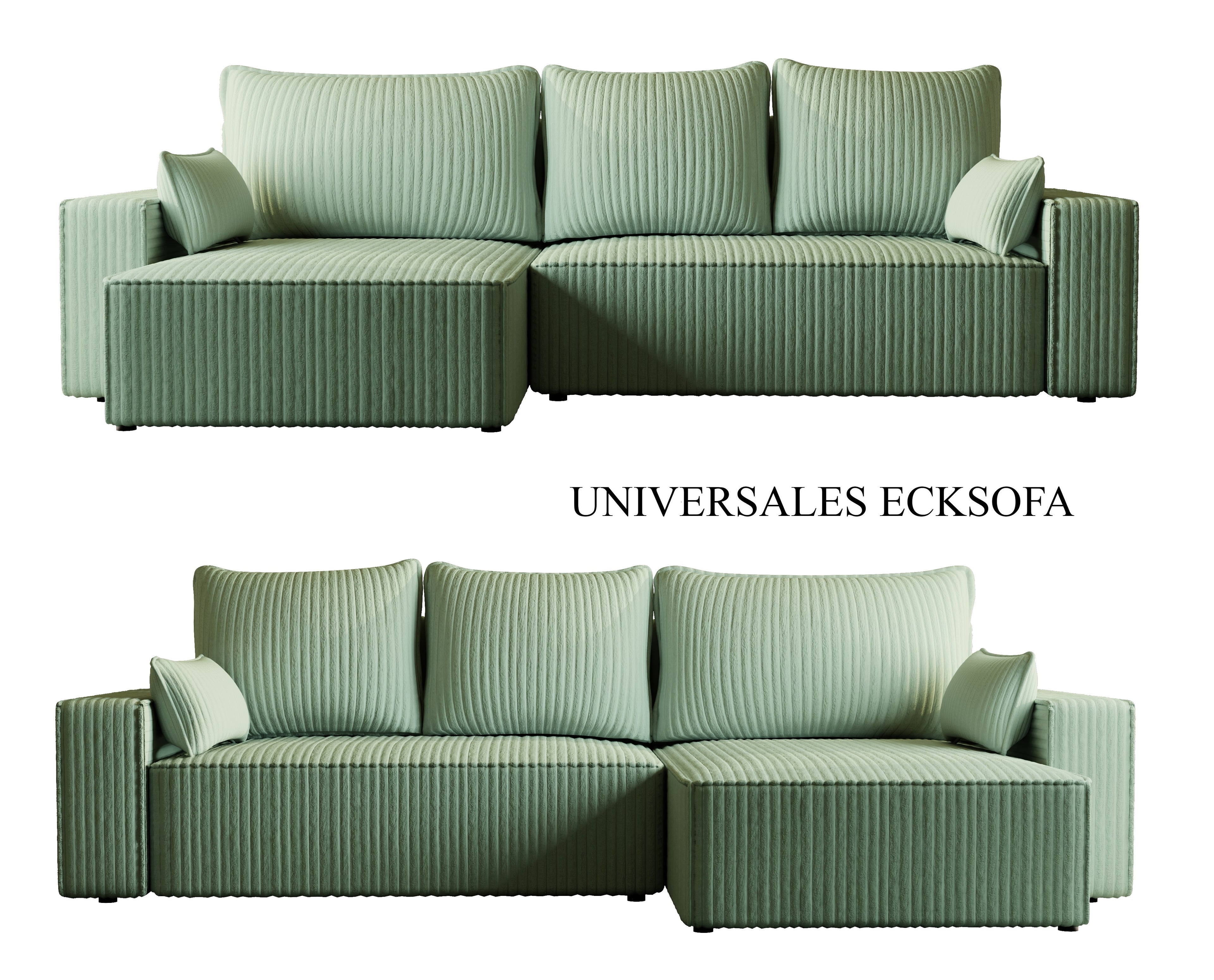 XL Ecksofa mit Schlaffunktion Tobi Cord Felipo