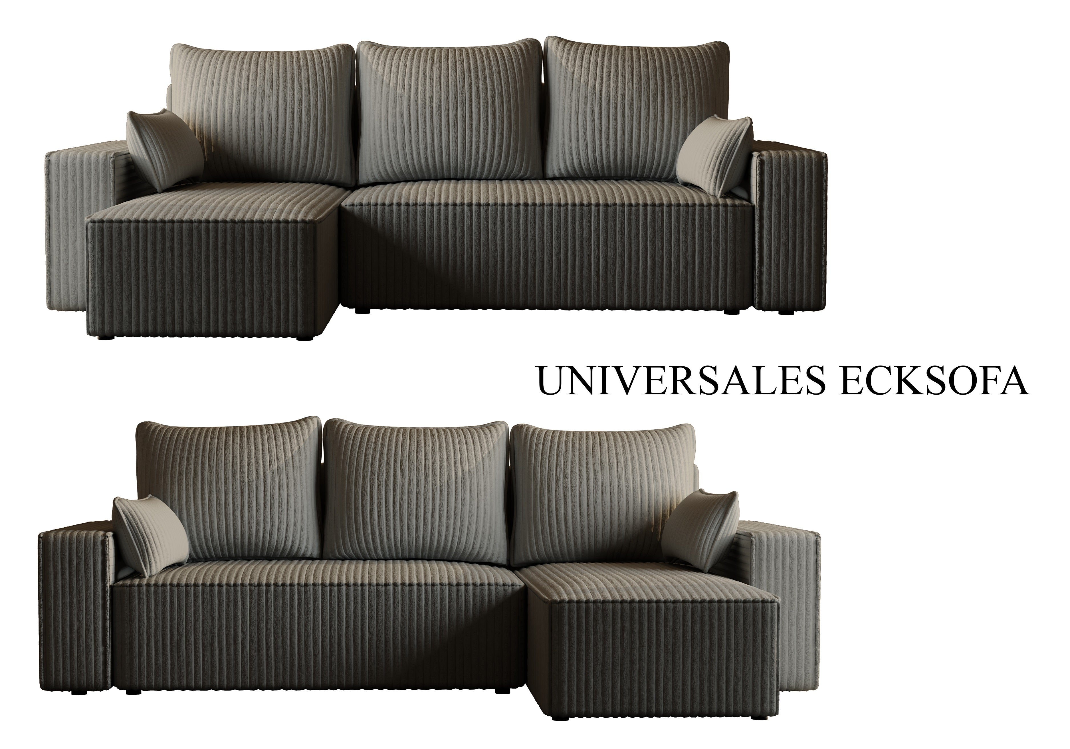 Ecksofa mit Schlaffunktion Tobi Cord Felipo