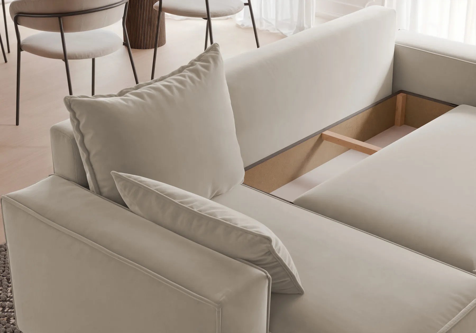 Ecksofa mit Schlaffunktion Tobi Velour