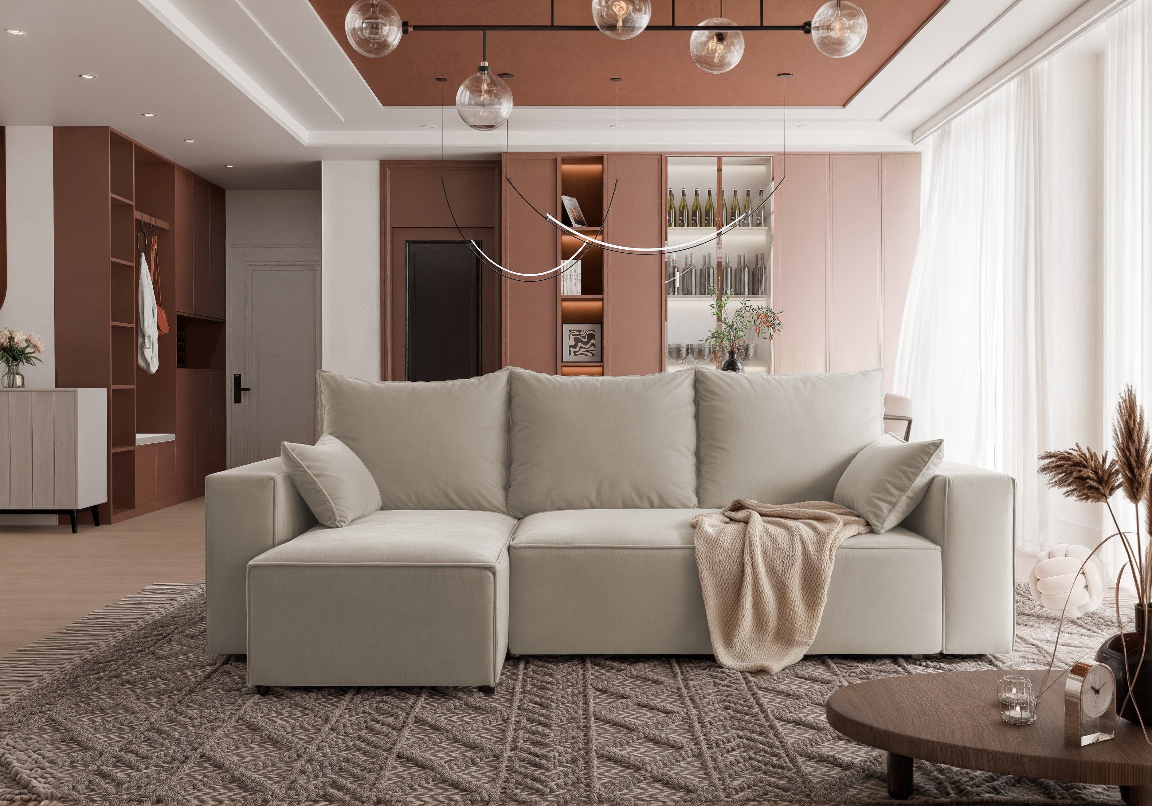 Ecksofa mit Schlaffunktion Tobi Velour