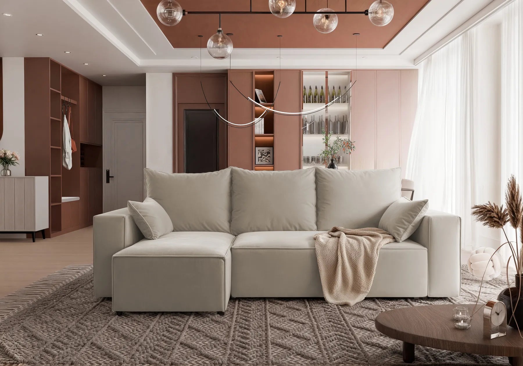Ecksofa mit Schlaffunktion Tobi Velour