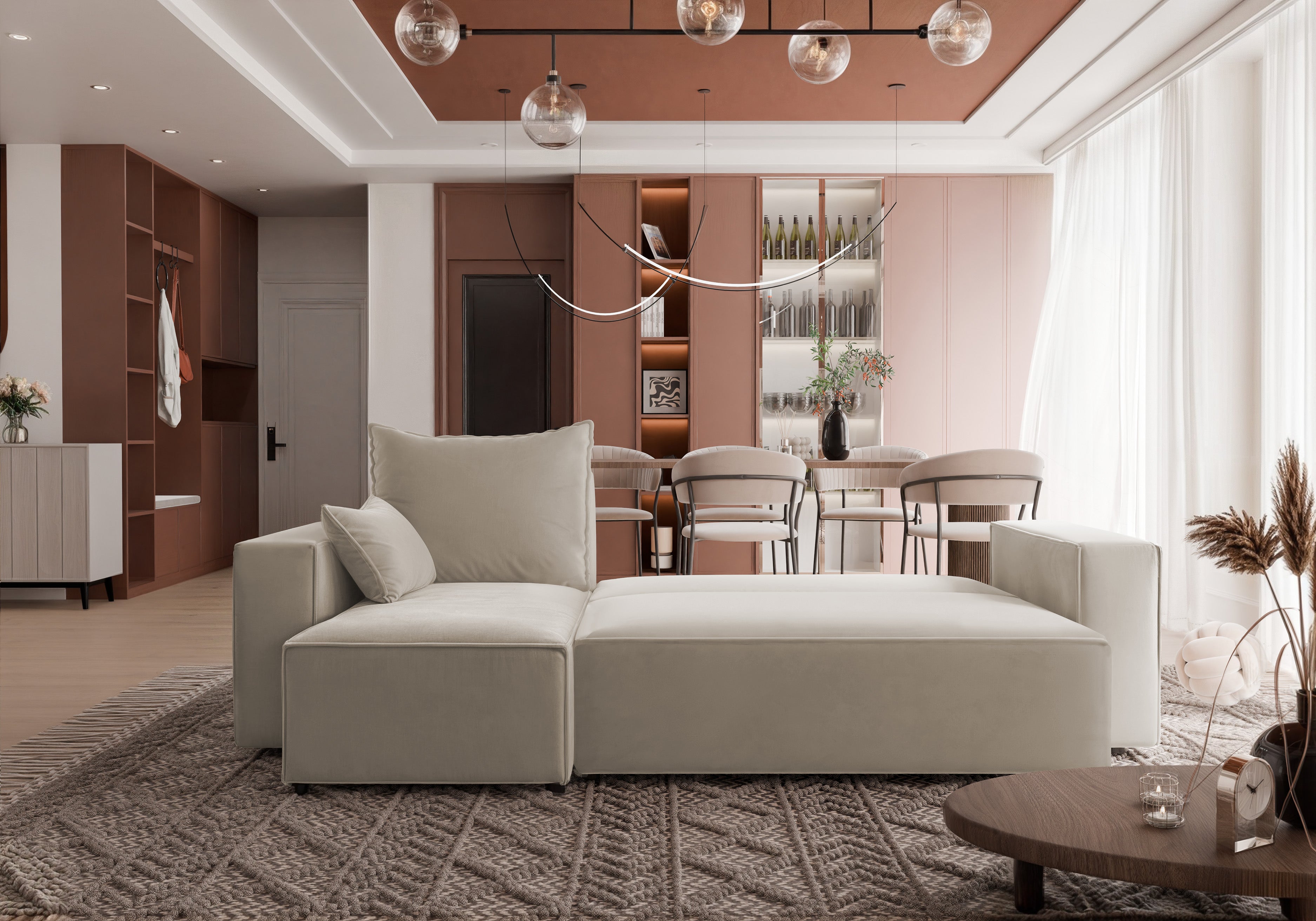 Ecksofa mit Schlaffunktion Tobi Velour