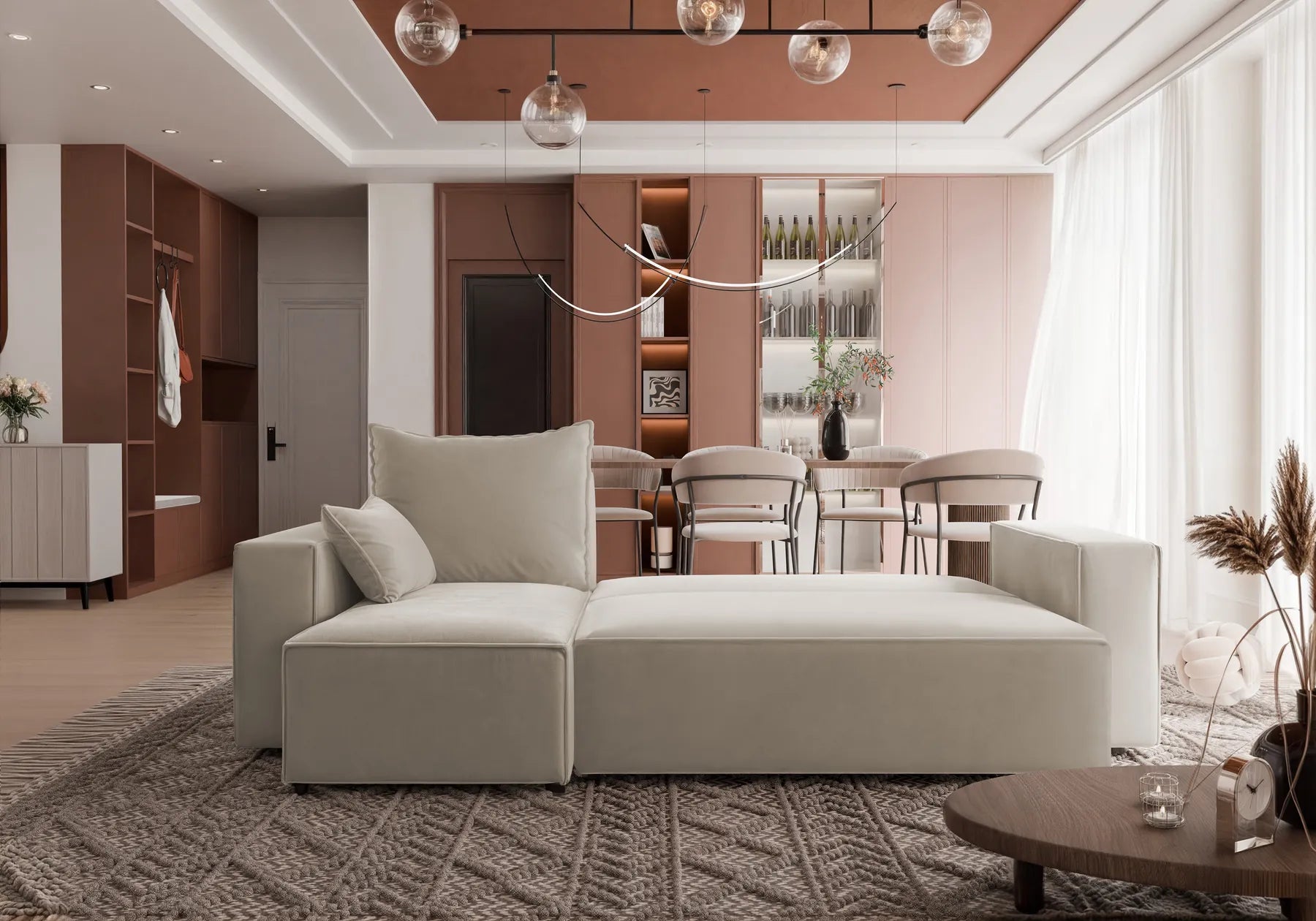 Ecksofa mit Schlaffunktion Tobi Velour