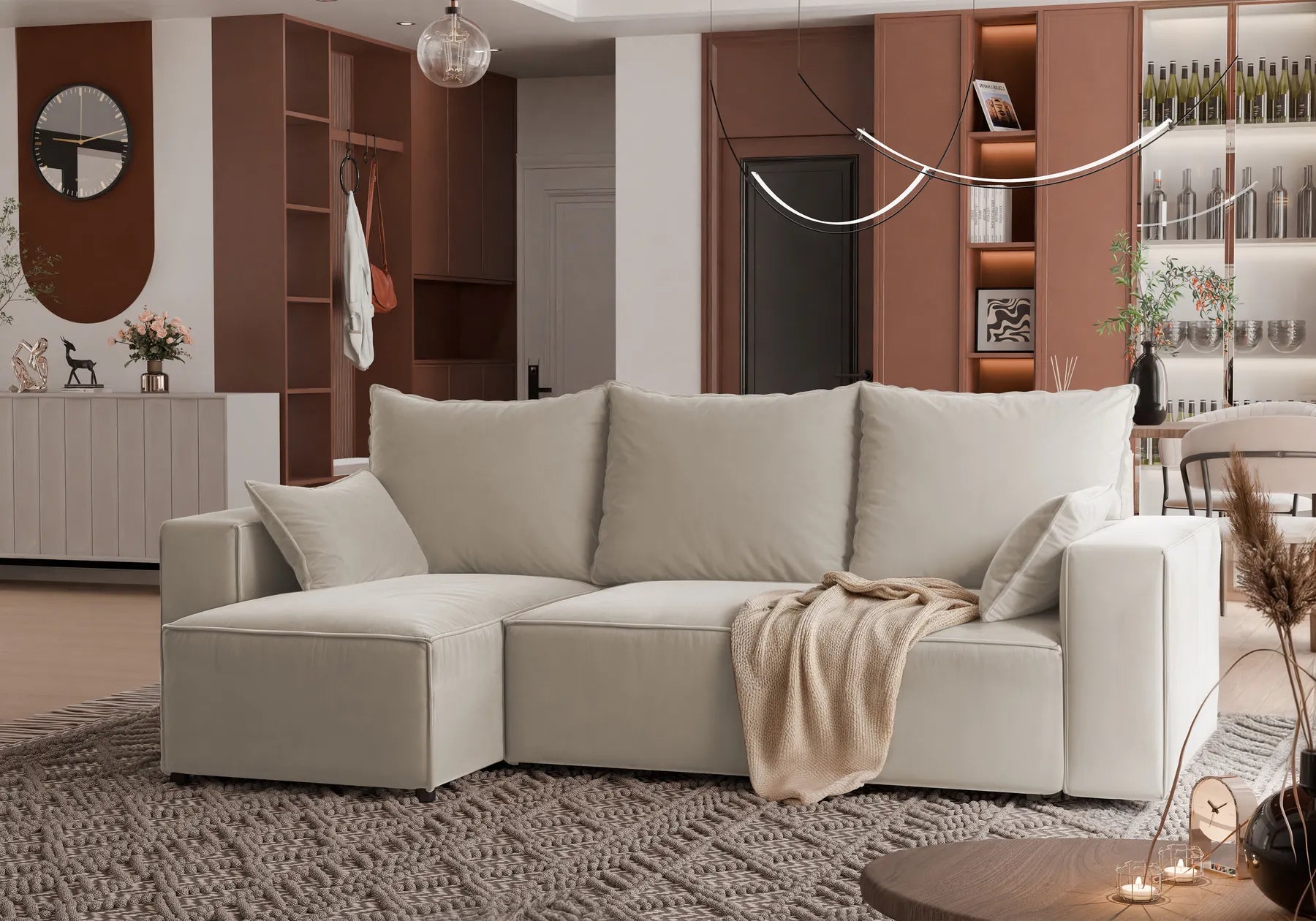 Ecksofa mit Schlaffunktion Tobi Velour