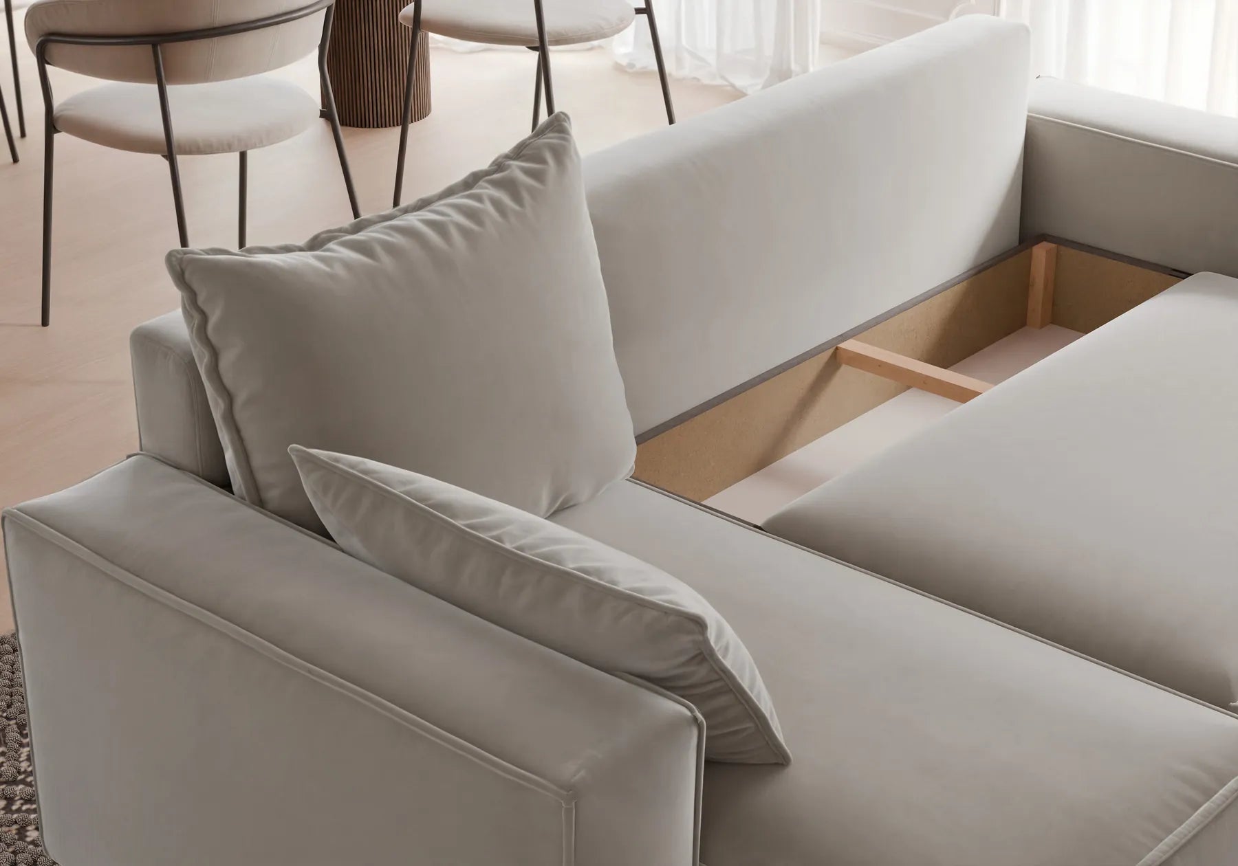 Ecksofa mit Schlaffunktion Tobi Velour