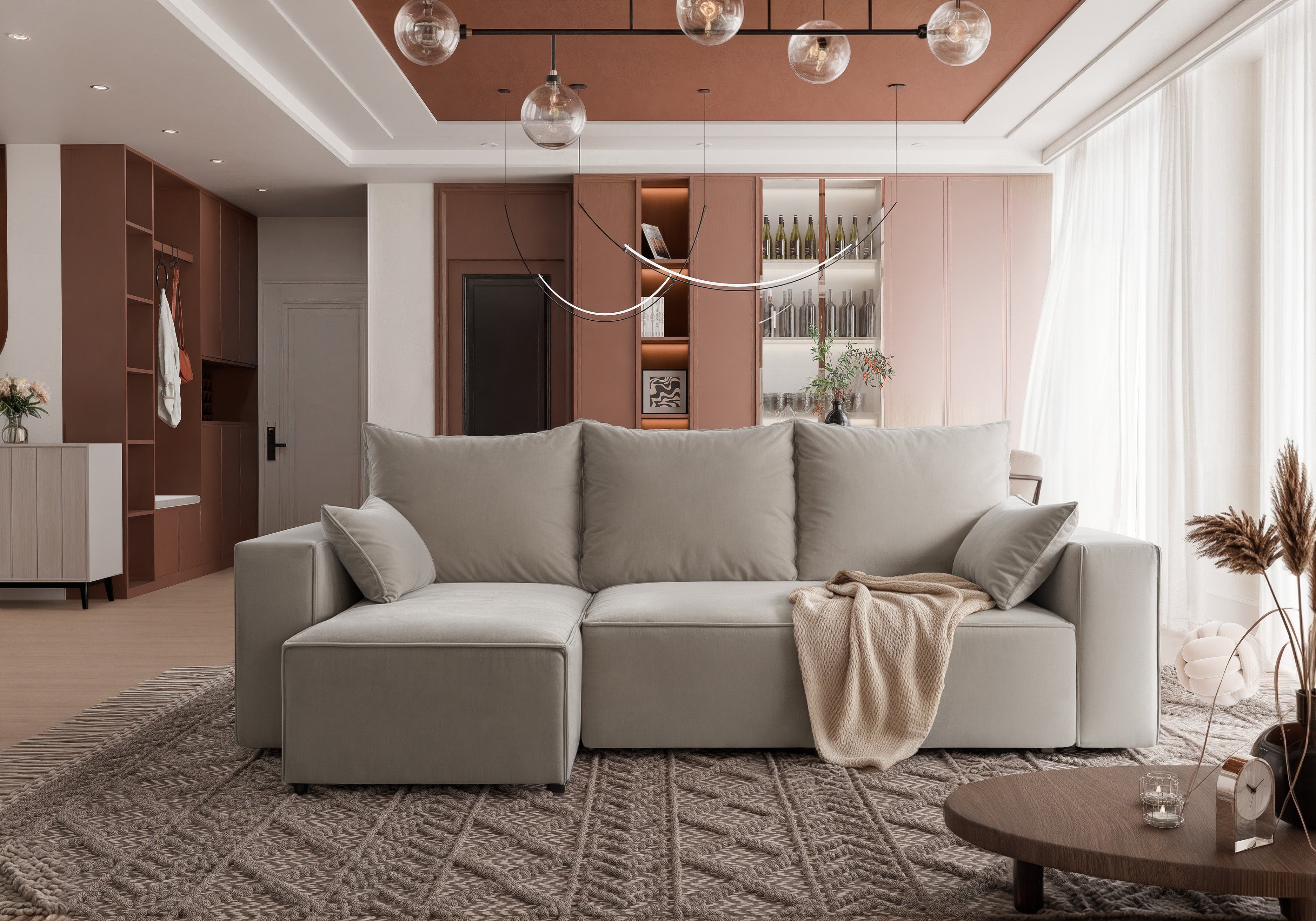 Ecksofa mit Schlaffunktion Tobi Velour