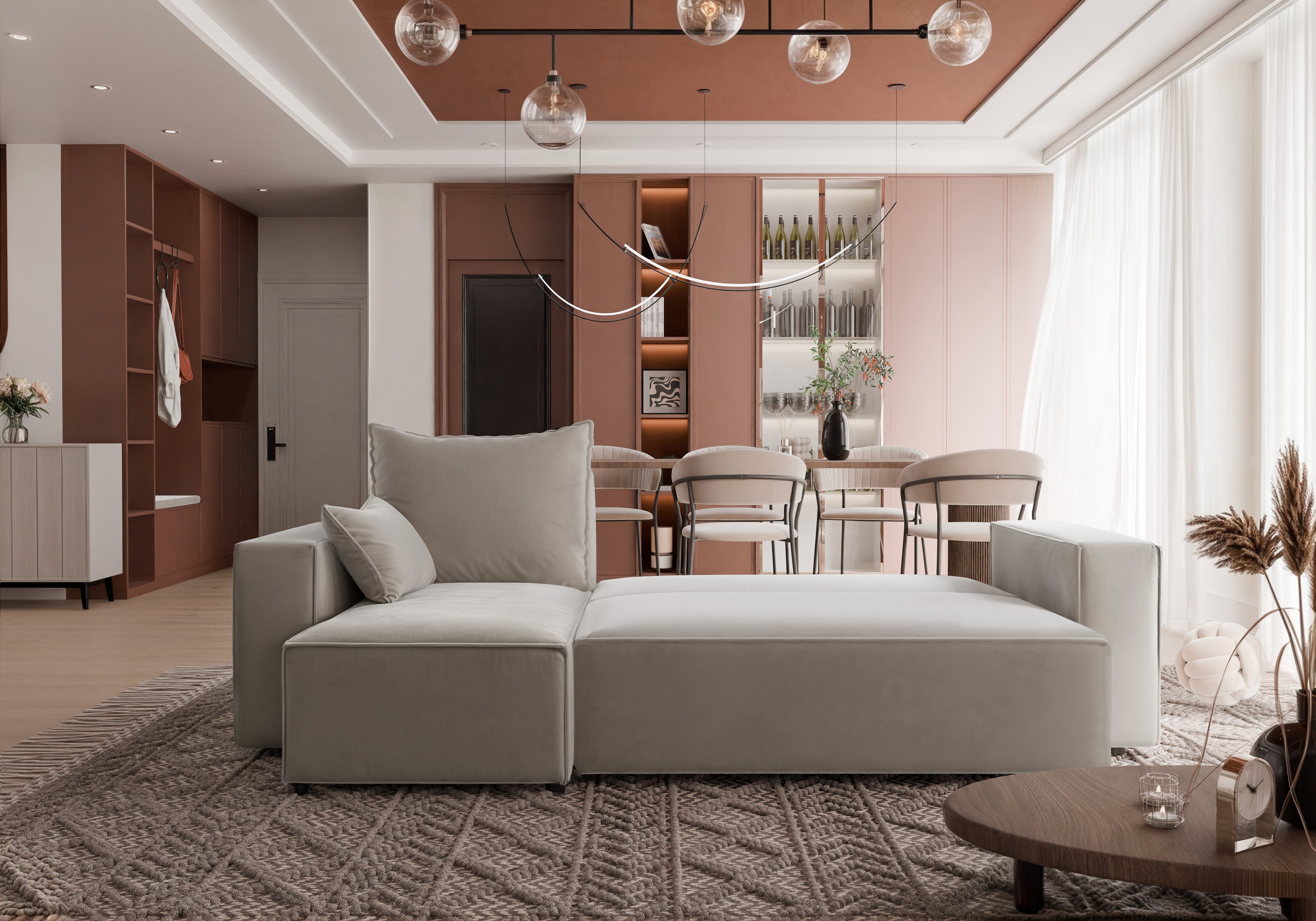 Ecksofa mit Schlaffunktion Tobi Velour