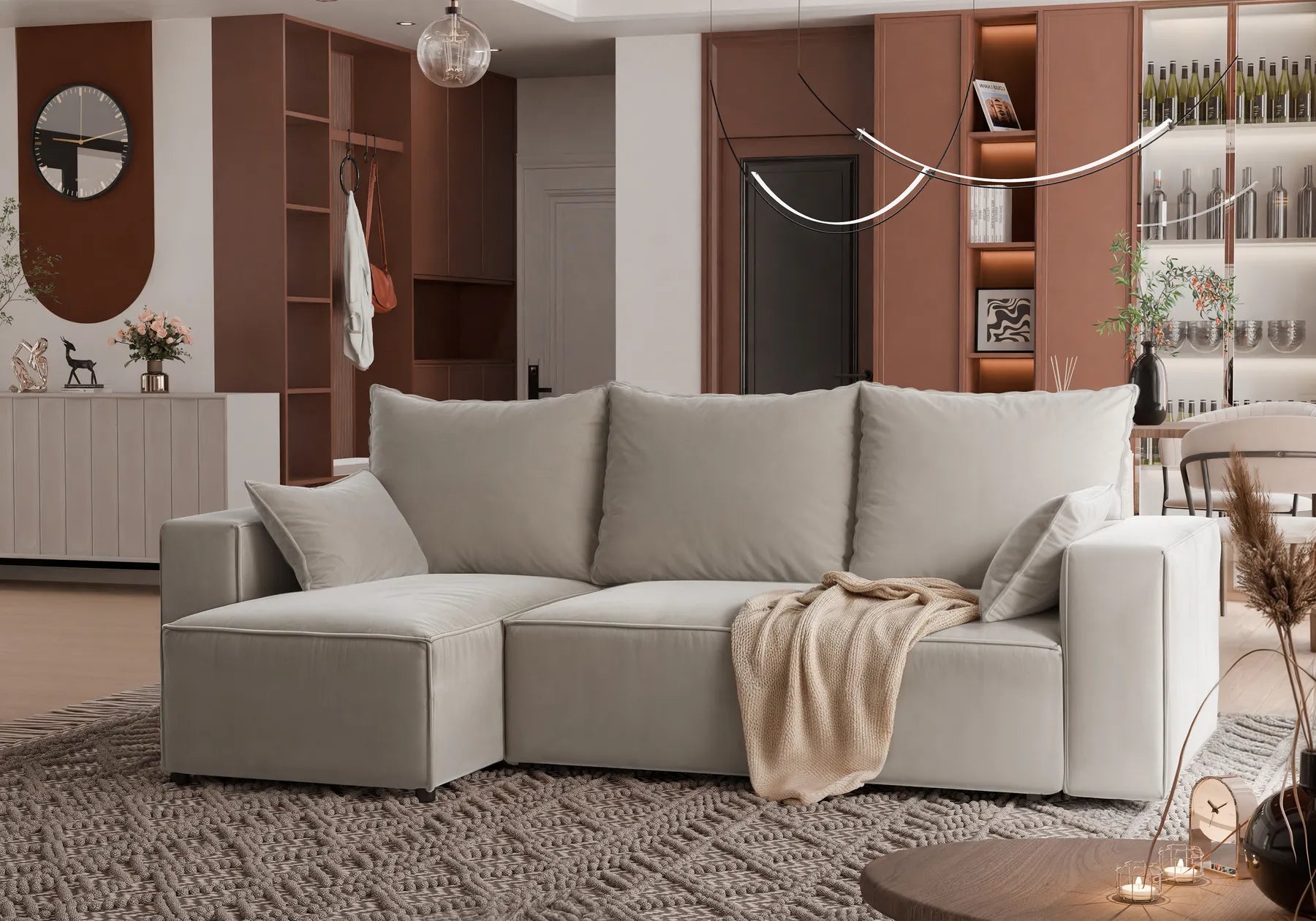 Ecksofa mit Schlaffunktion Tobi Velour
