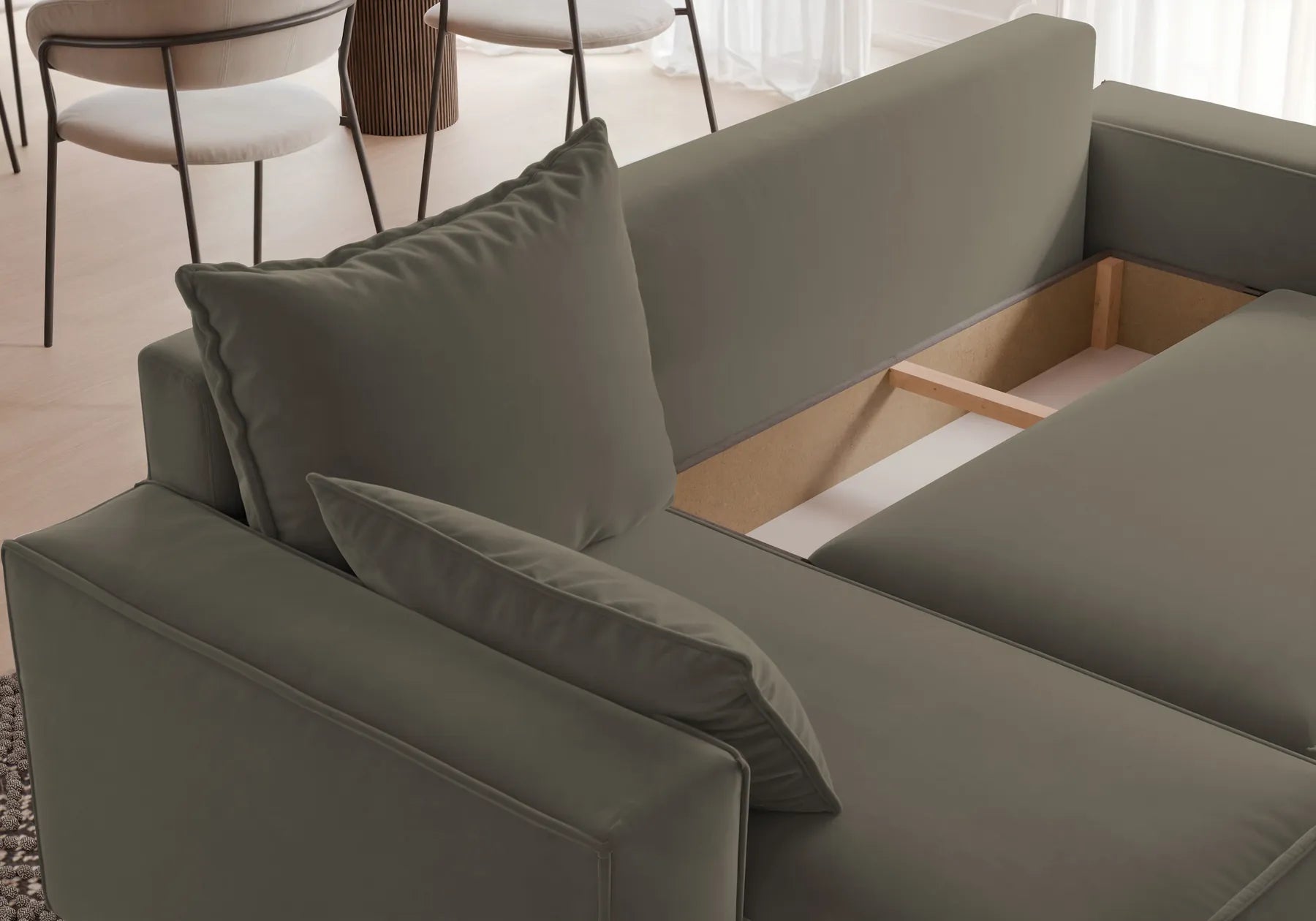 Ecksofa mit Schlaffunktion Tobi Velour