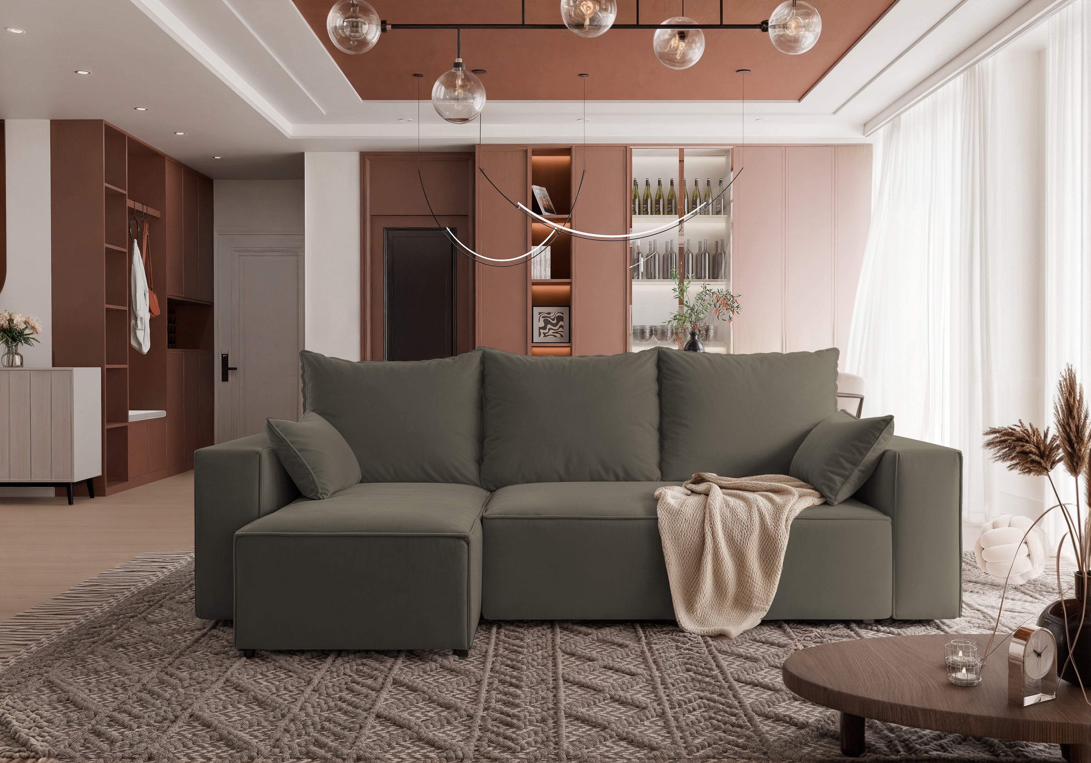 Ecksofa mit Schlaffunktion Tobi Velour