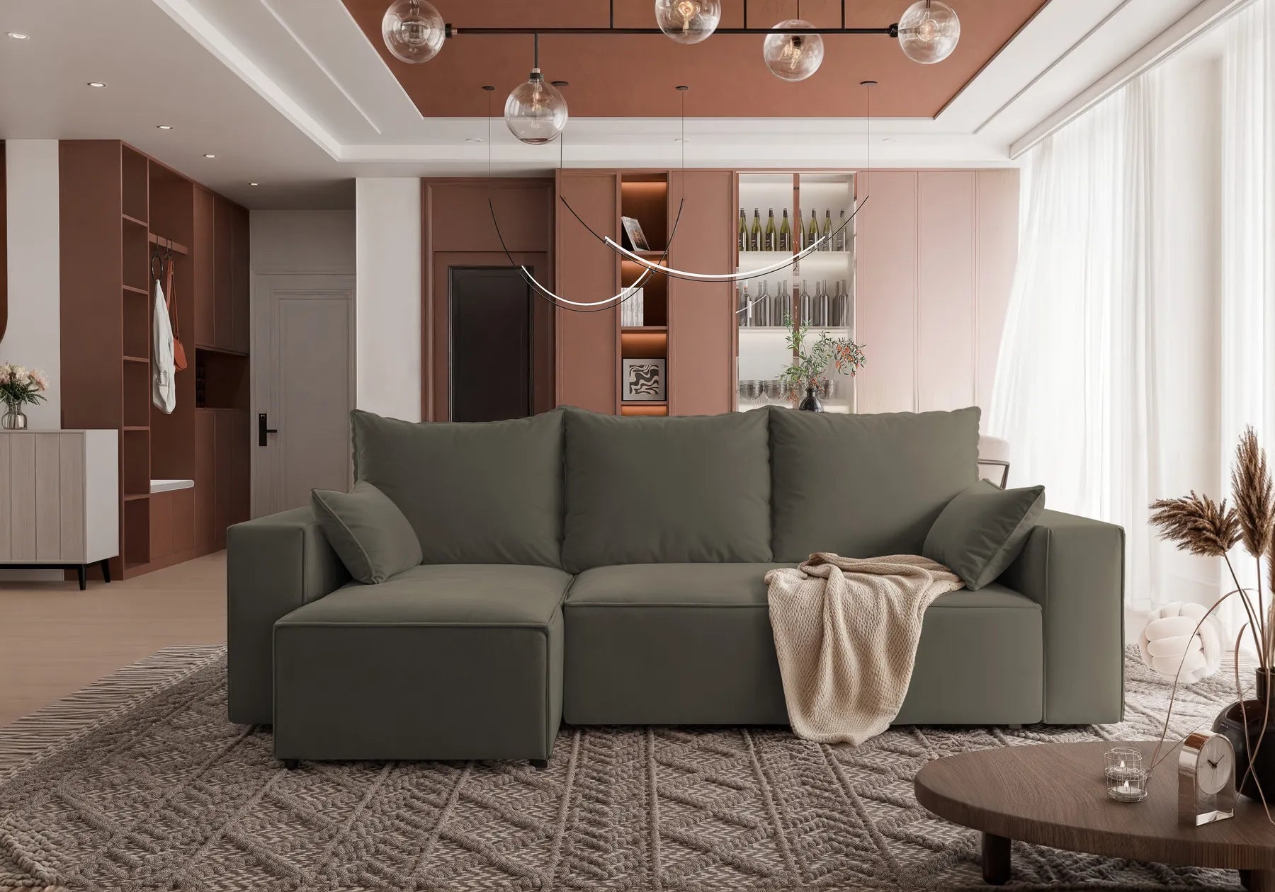 Ecksofa mit Schlaffunktion Tobi Velour
