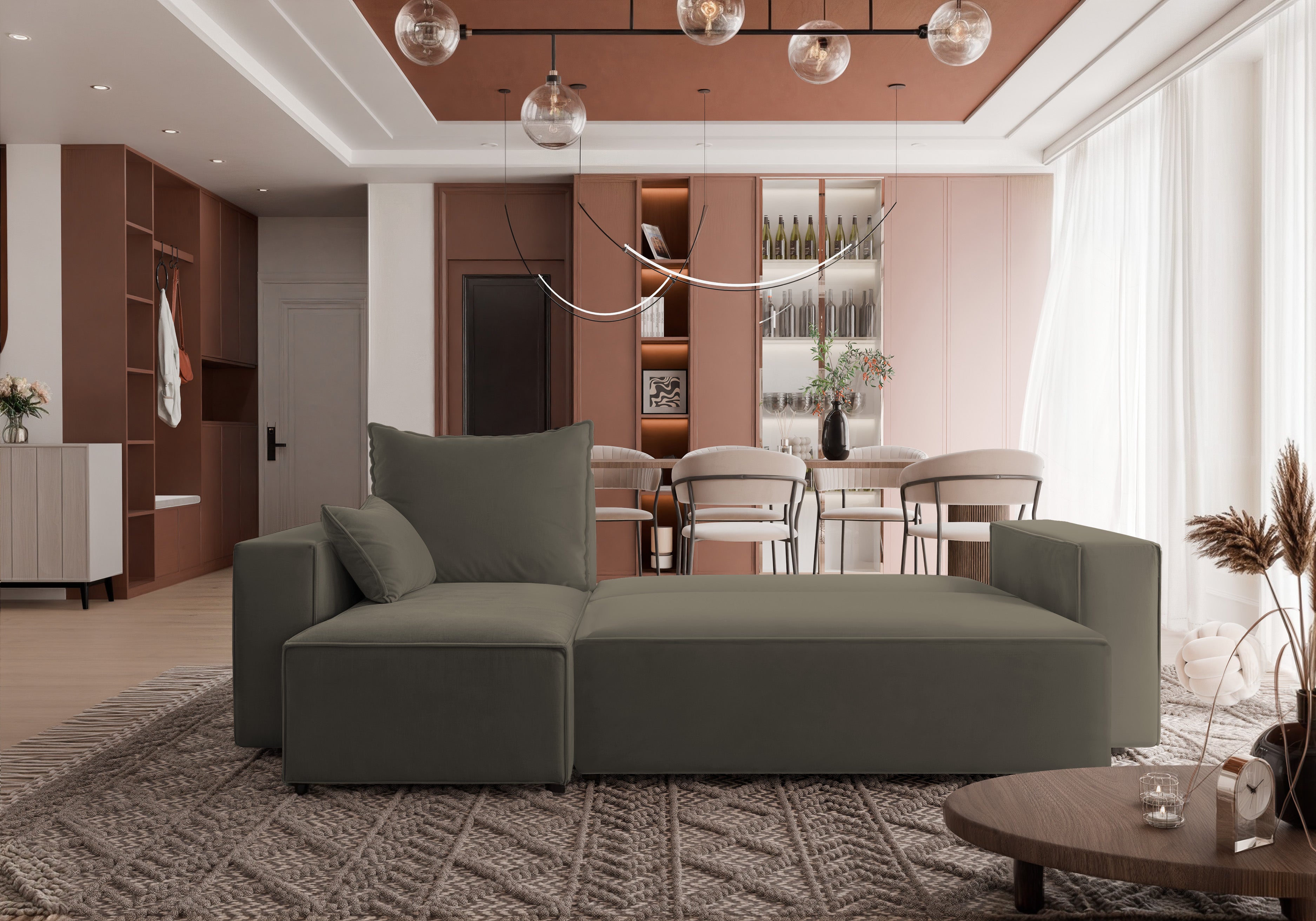 Ecksofa mit Schlaffunktion Tobi Velour