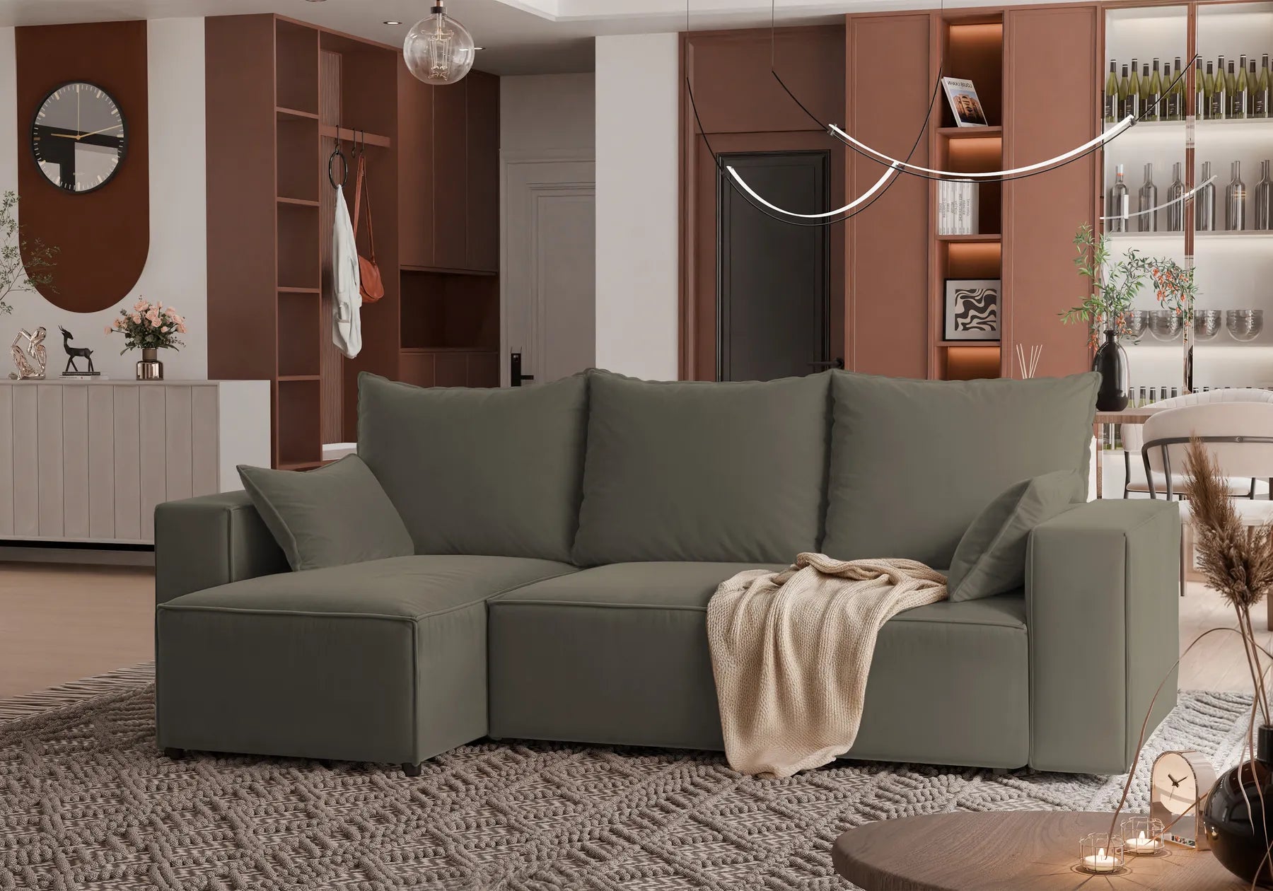 Ecksofa mit Schlaffunktion Tobi Velour
