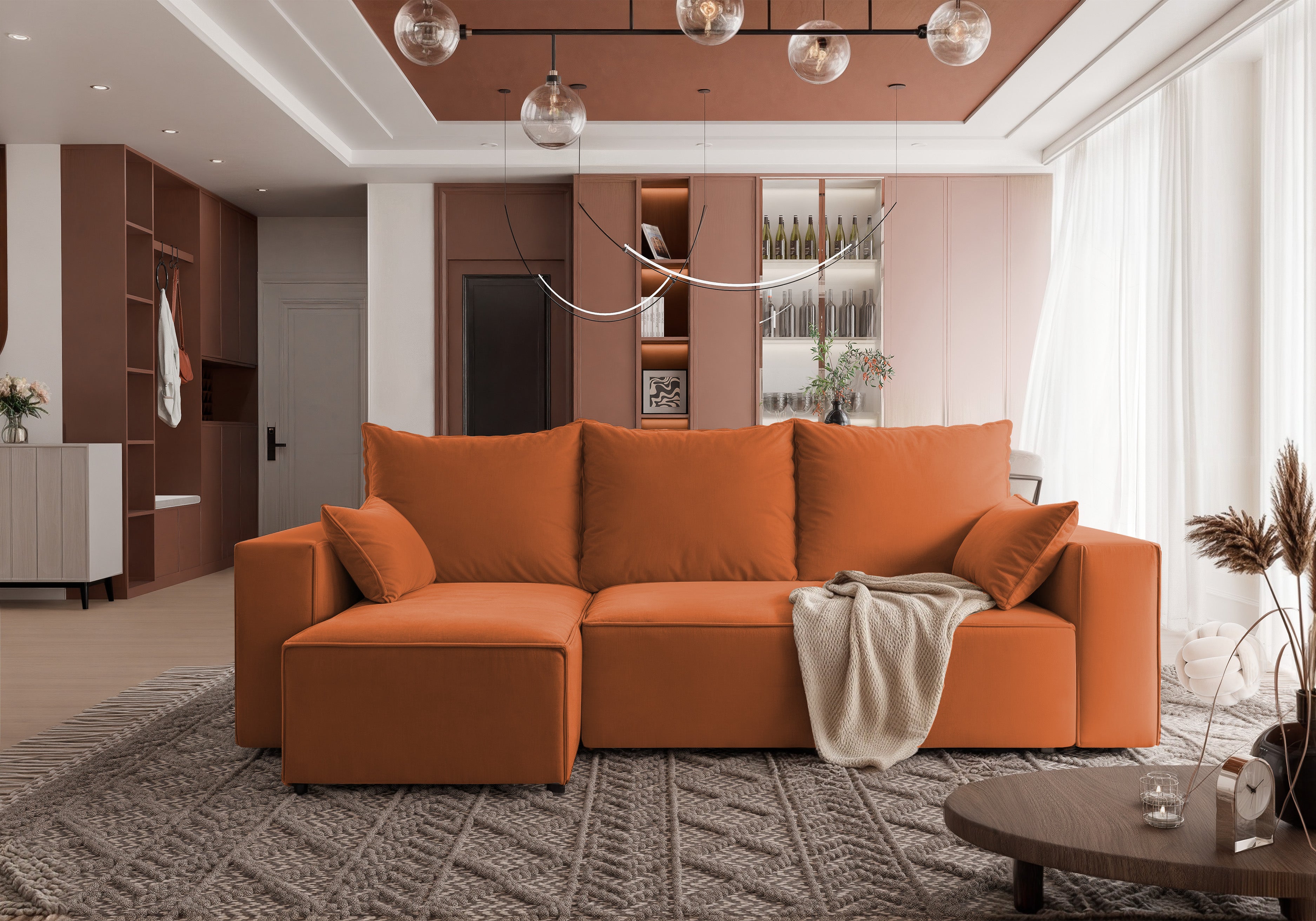 Ecksofa mit Schlaffunktion Tobi Velour