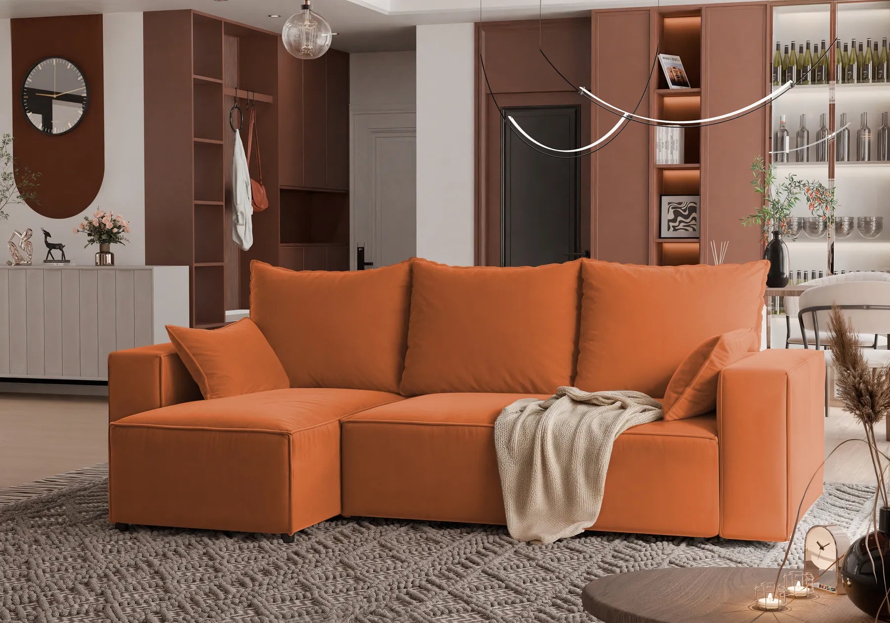 Ecksofa mit Schlaffunktion Tobi Velour