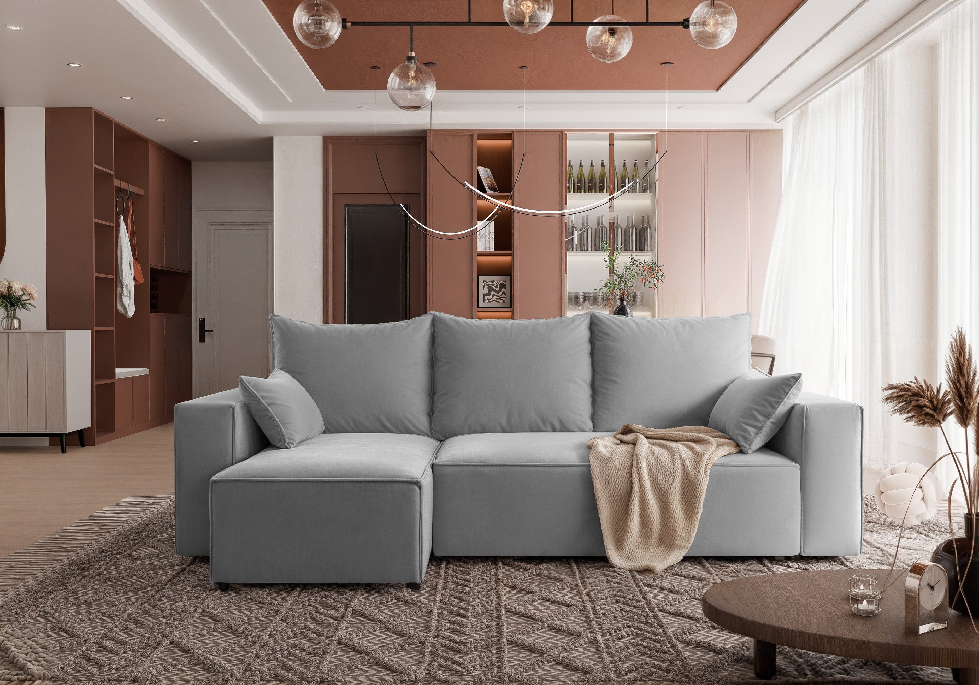 Ecksofa mit Schlaffunktion Tobi Velour