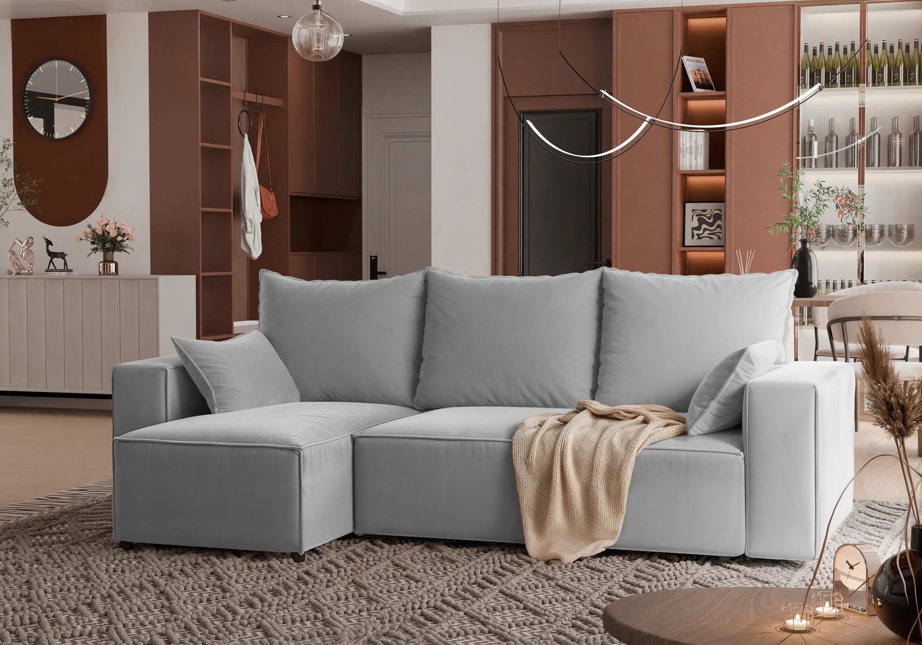 Ecksofa mit Schlaffunktion Tobi Velour