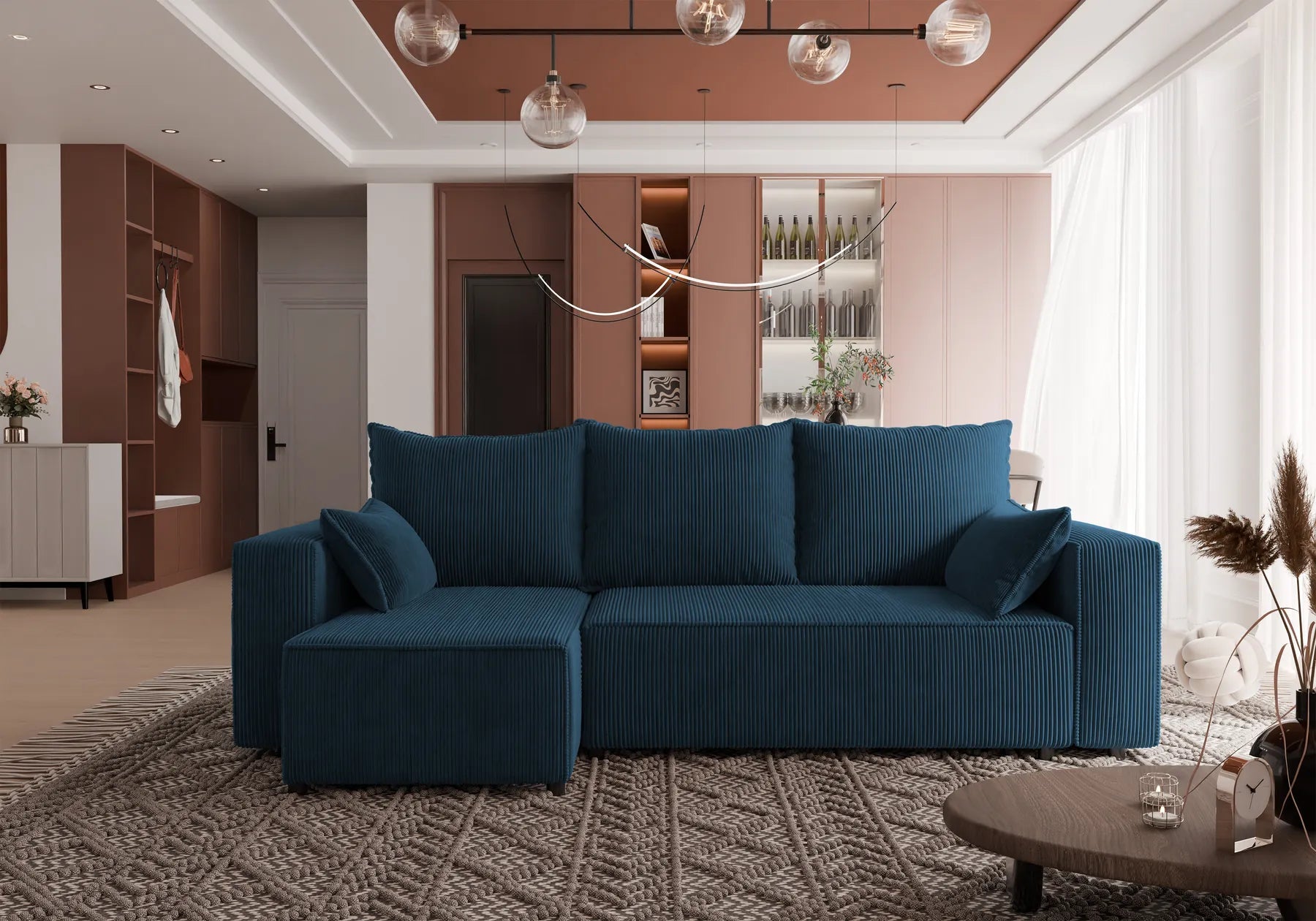 Ecksofa mit Schlaffunktion Tobi Cord Poso