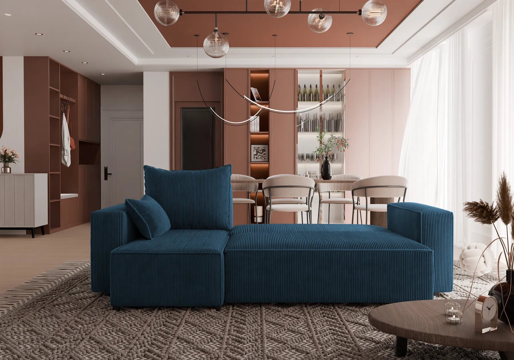 Ecksofa mit Schlaffunktion Tobi Cord Poso