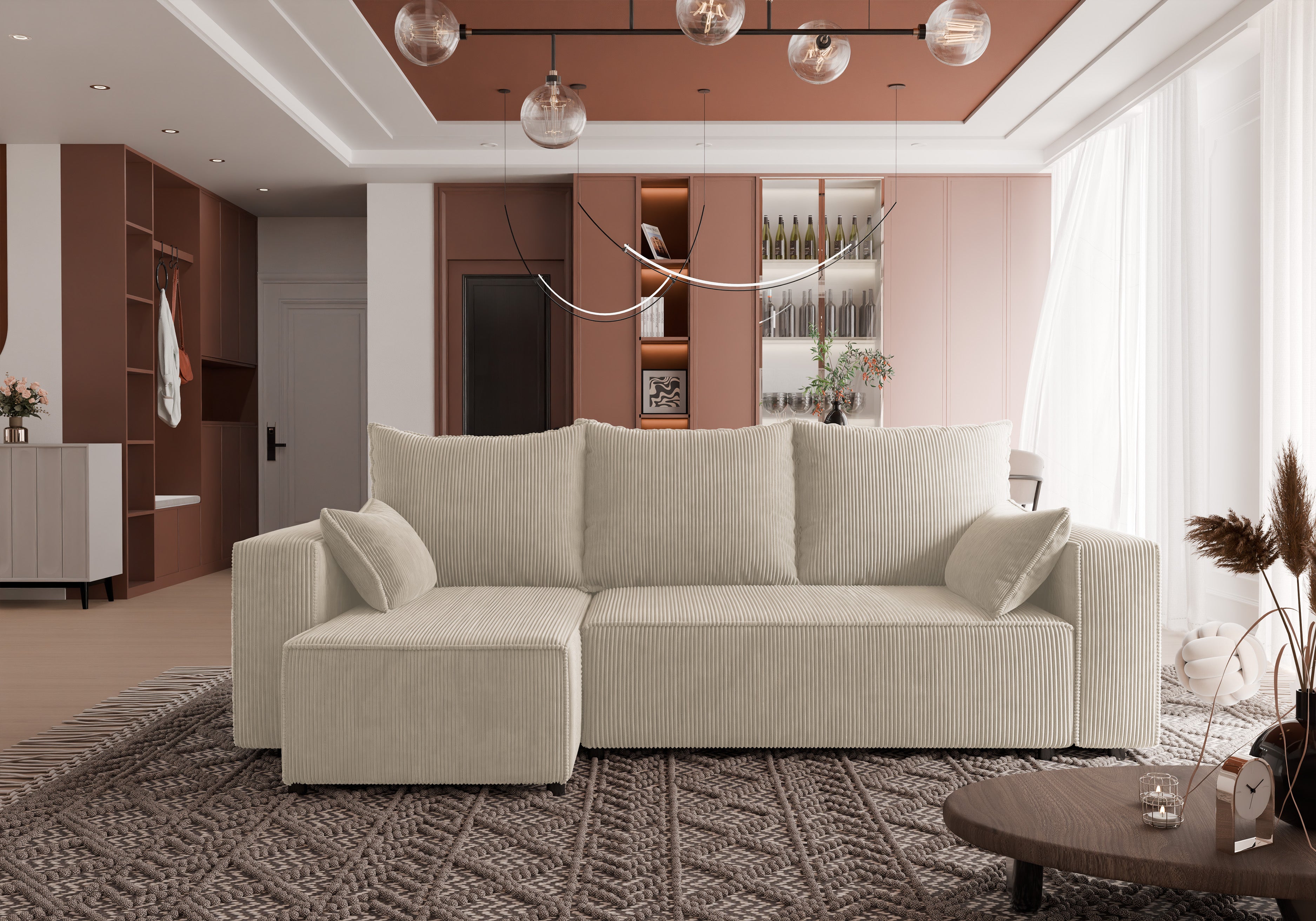 Ecksofa mit Schlaffunktion Tobi Cord Poso