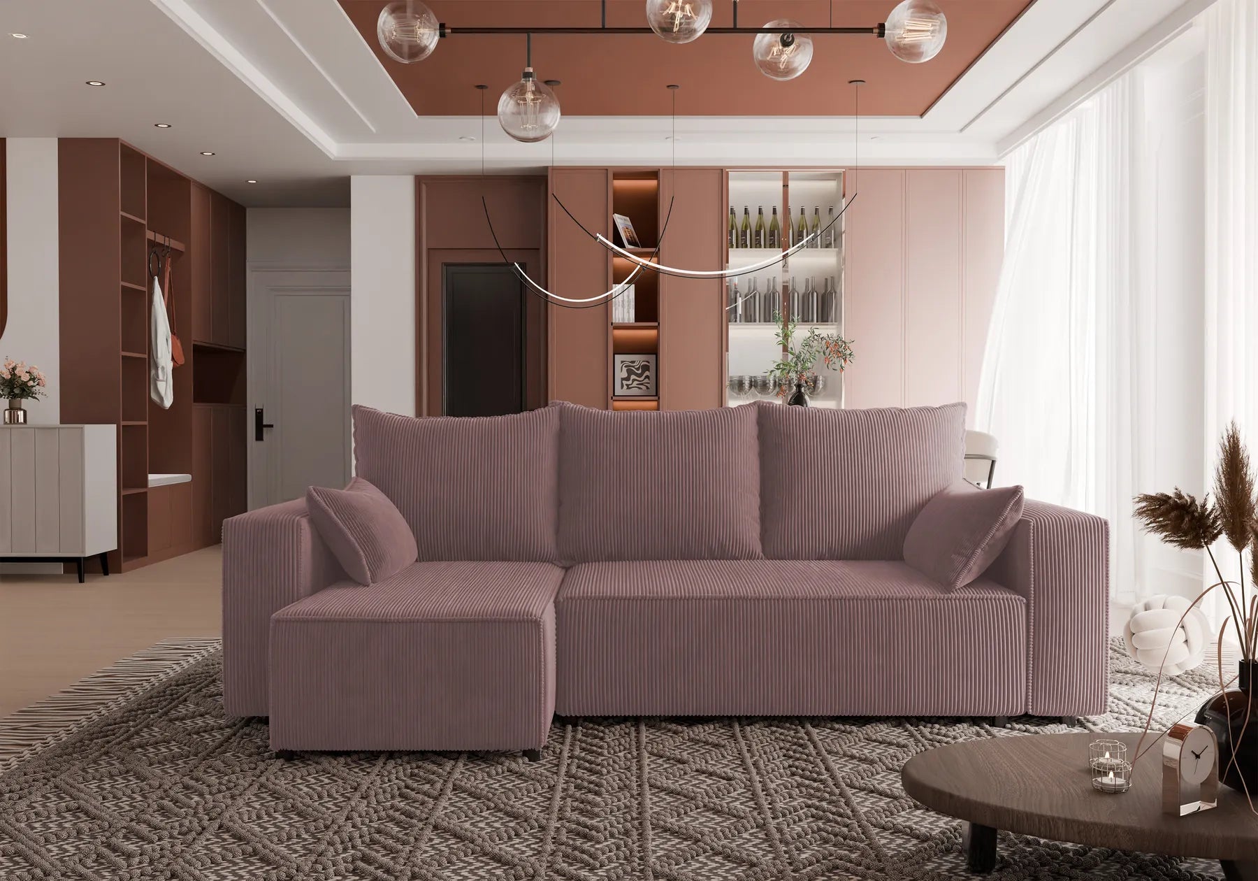 Ecksofa mit Schlaffunktion Tobi Cord Poso