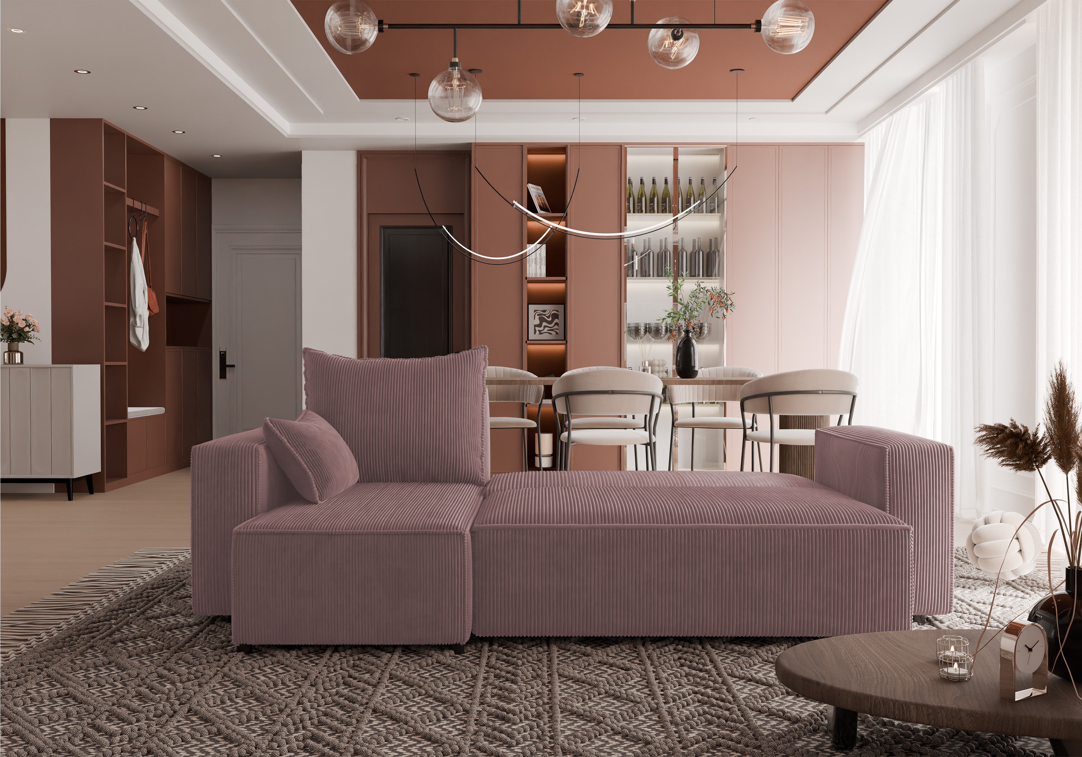 Ecksofa mit Schlaffunktion Tobi Cord Poso