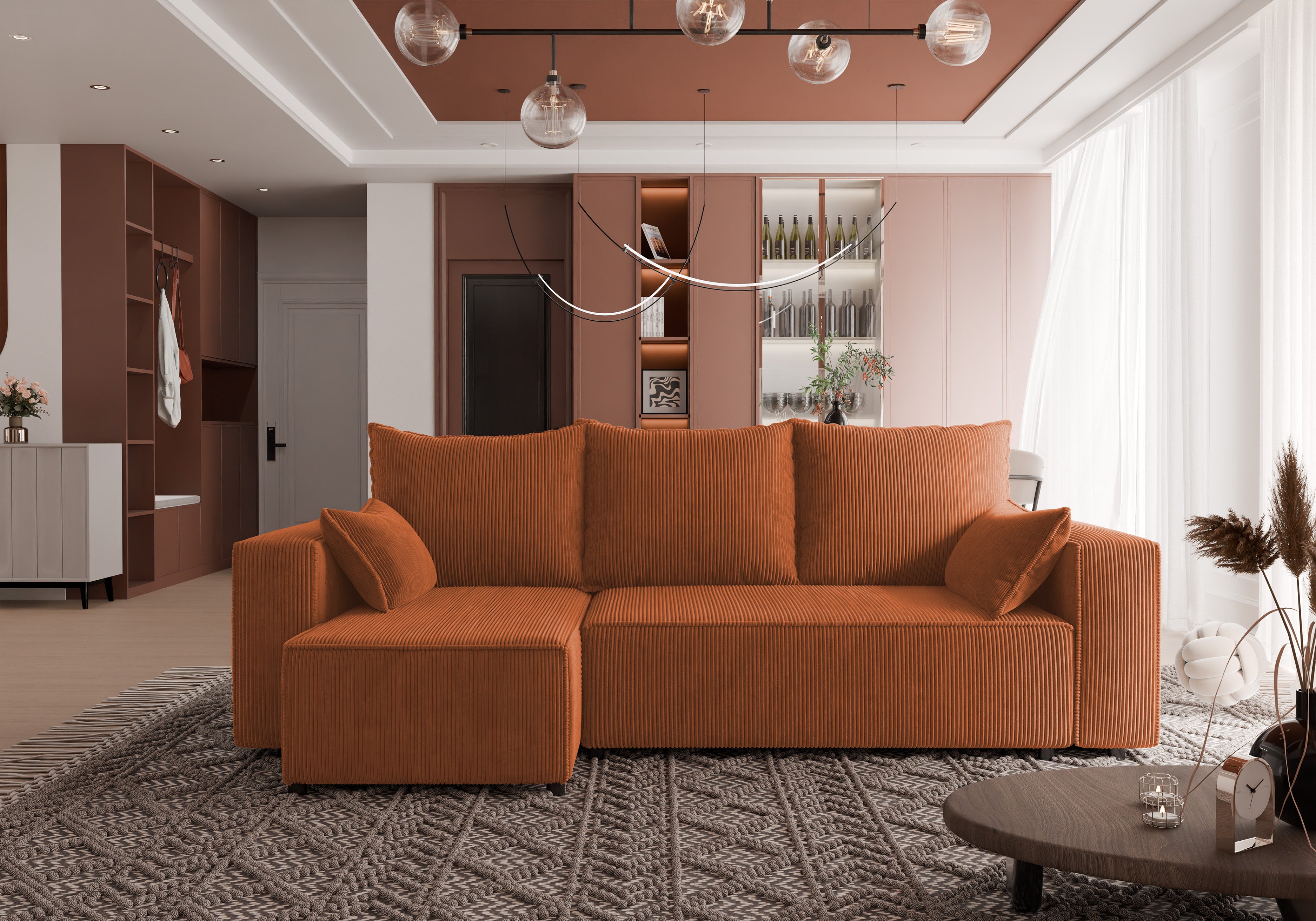 Ecksofa mit Schlaffunktion Tobi Cord Poso