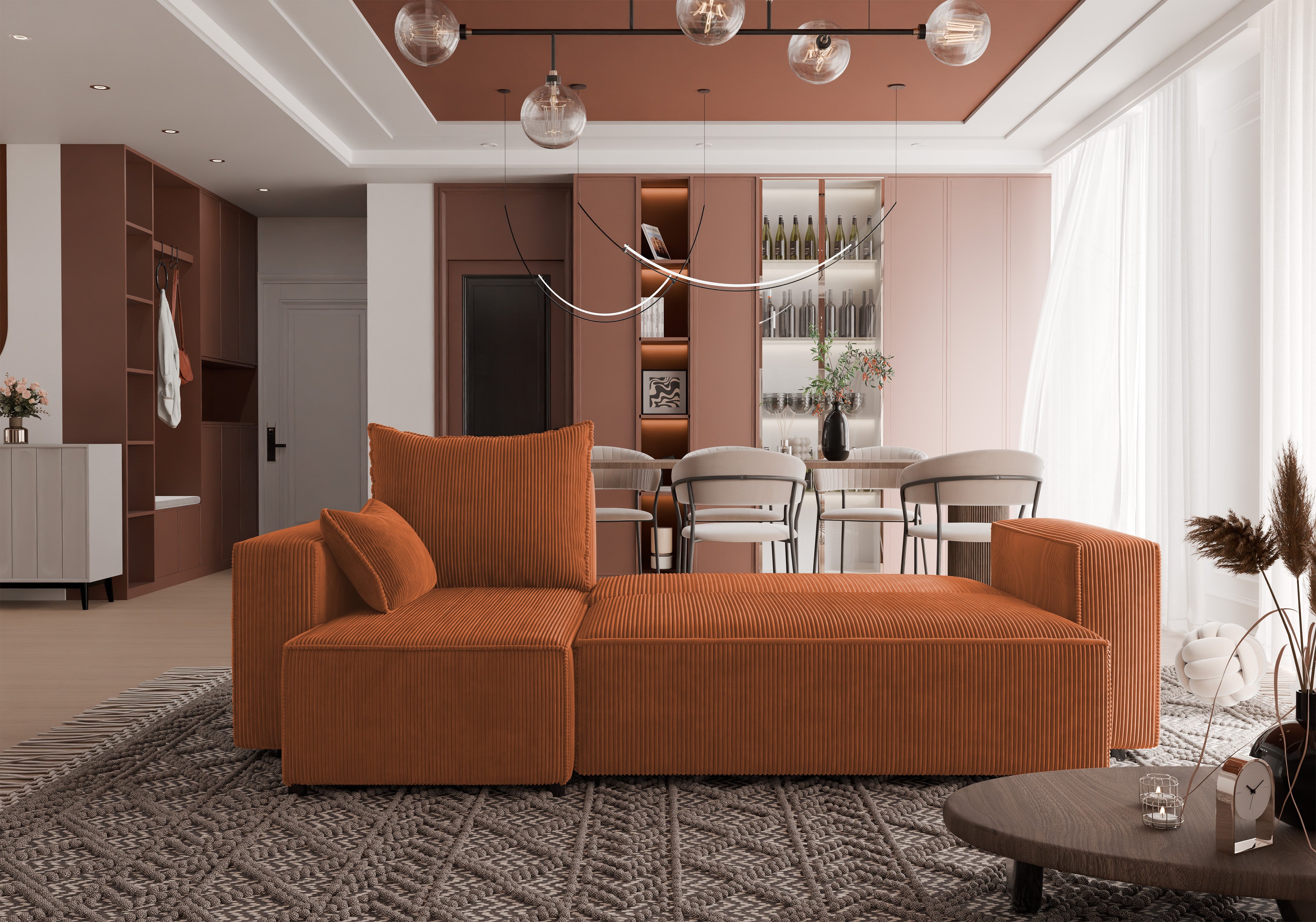 Ecksofa mit Schlaffunktion Tobi Cord Poso