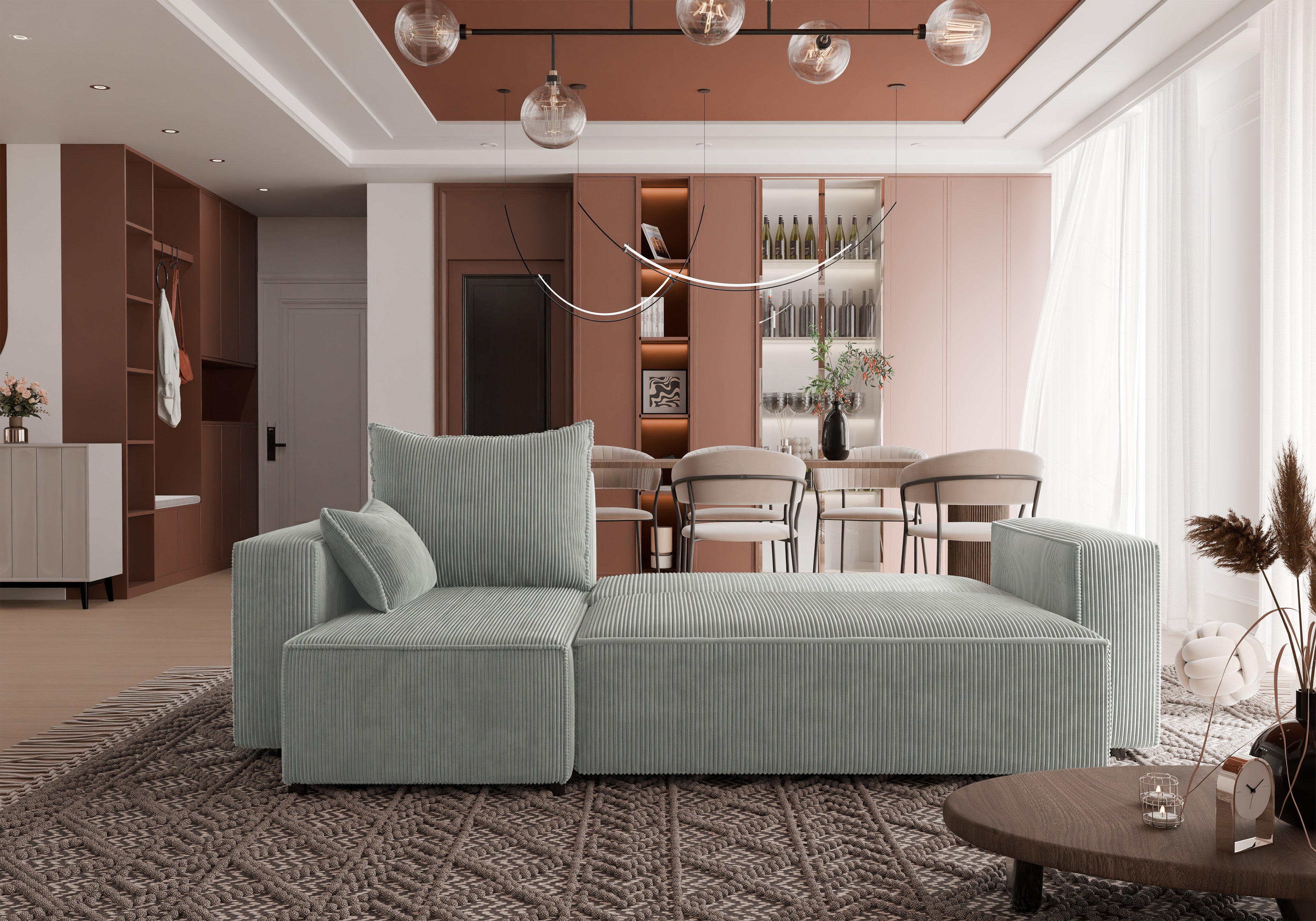 Ecksofa mit Schlaffunktion Tobi Cord Poso