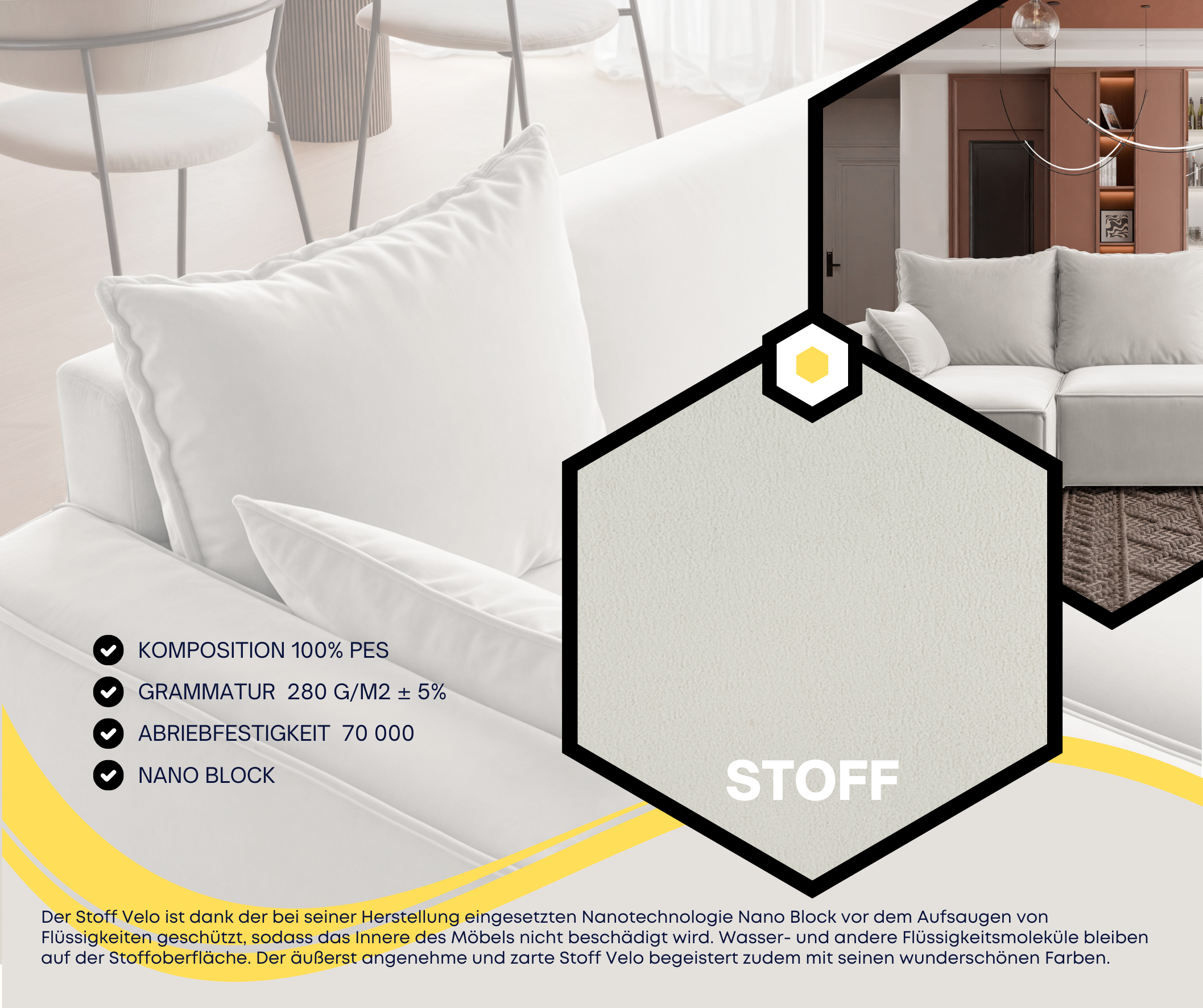 Ecksofa mit Schlaffunktion Tobi Velour