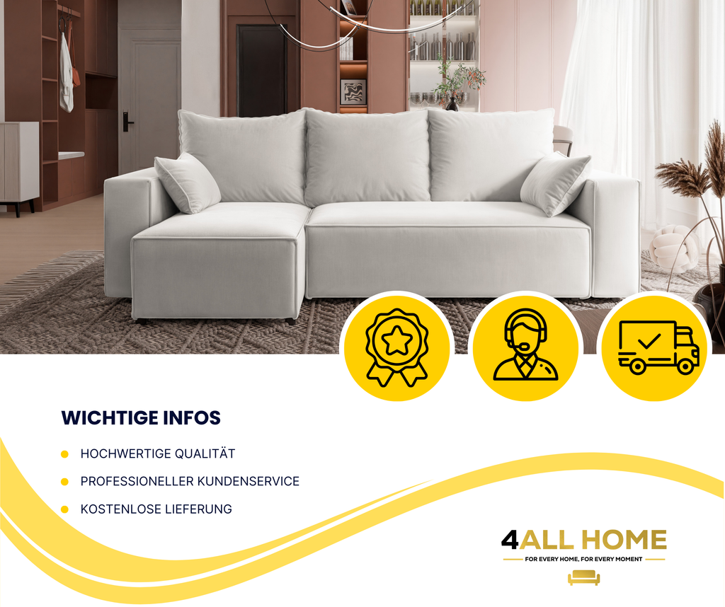 Ecksofa mit Schlaffunktion Tobi Velour